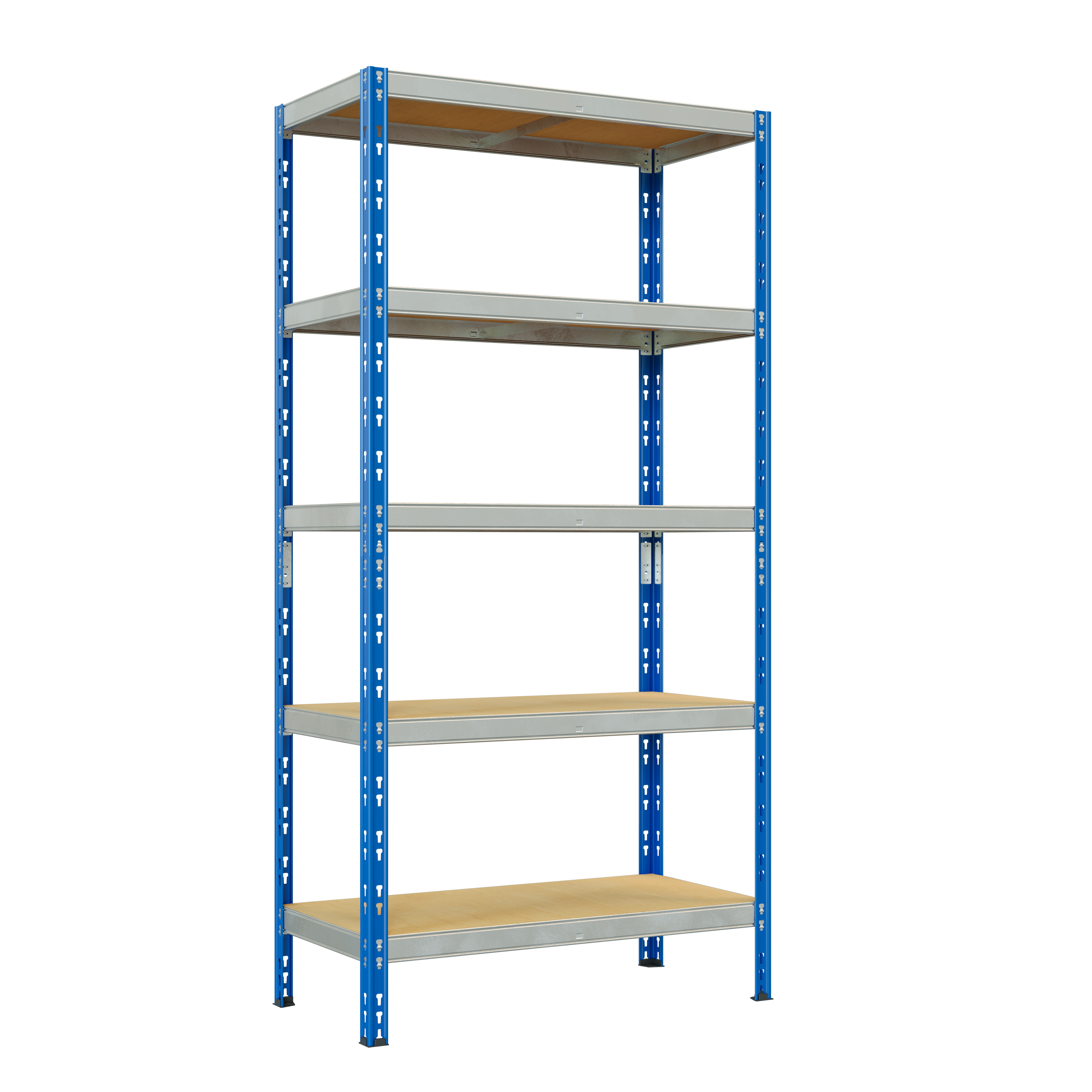 Scaffale A 5 Ripiani 35,6x76,2x152,4 Cm - Capacità 340 Kg Regolabile Con Ruote E 148169