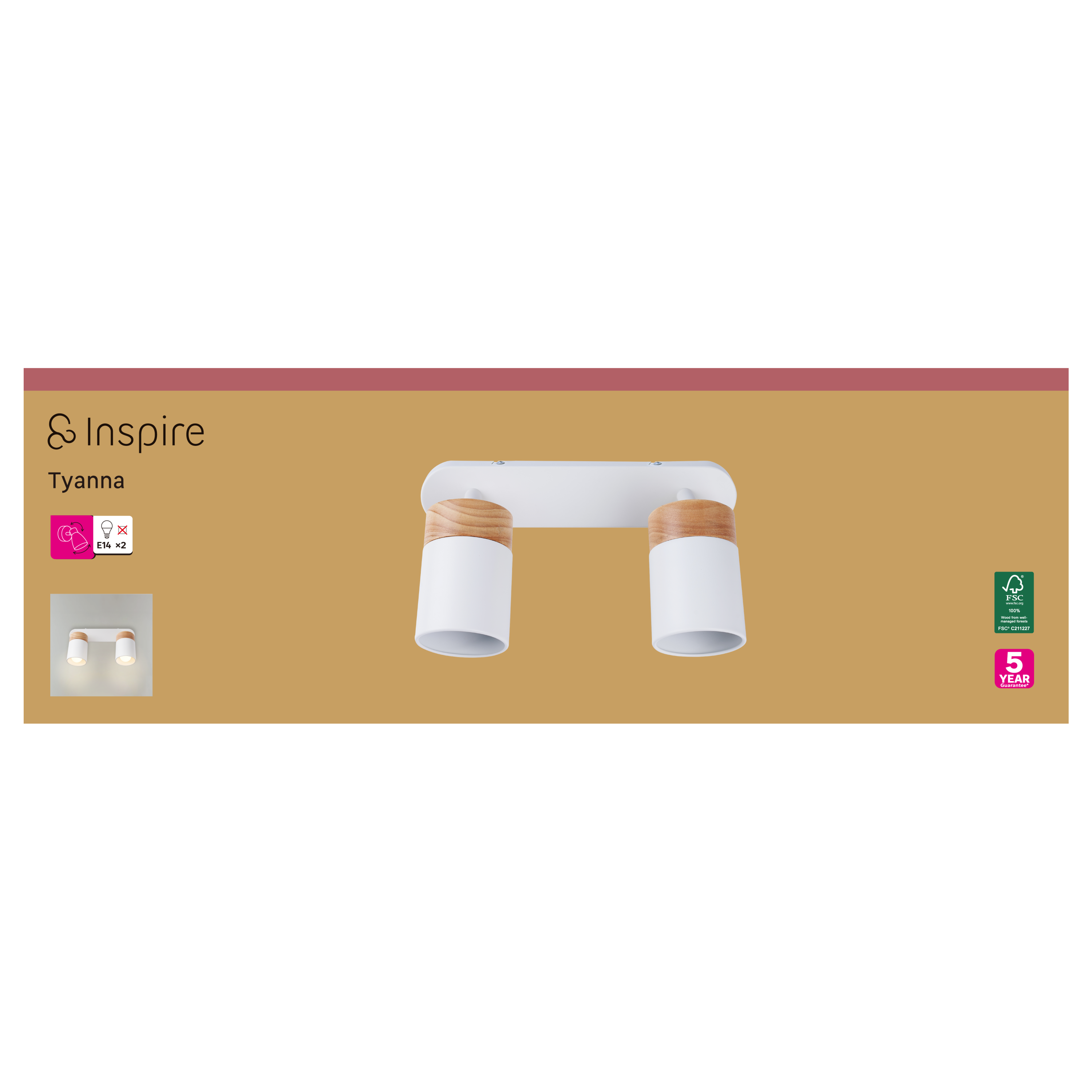 Foco 2L E14 8cm Tyanna branco - 9