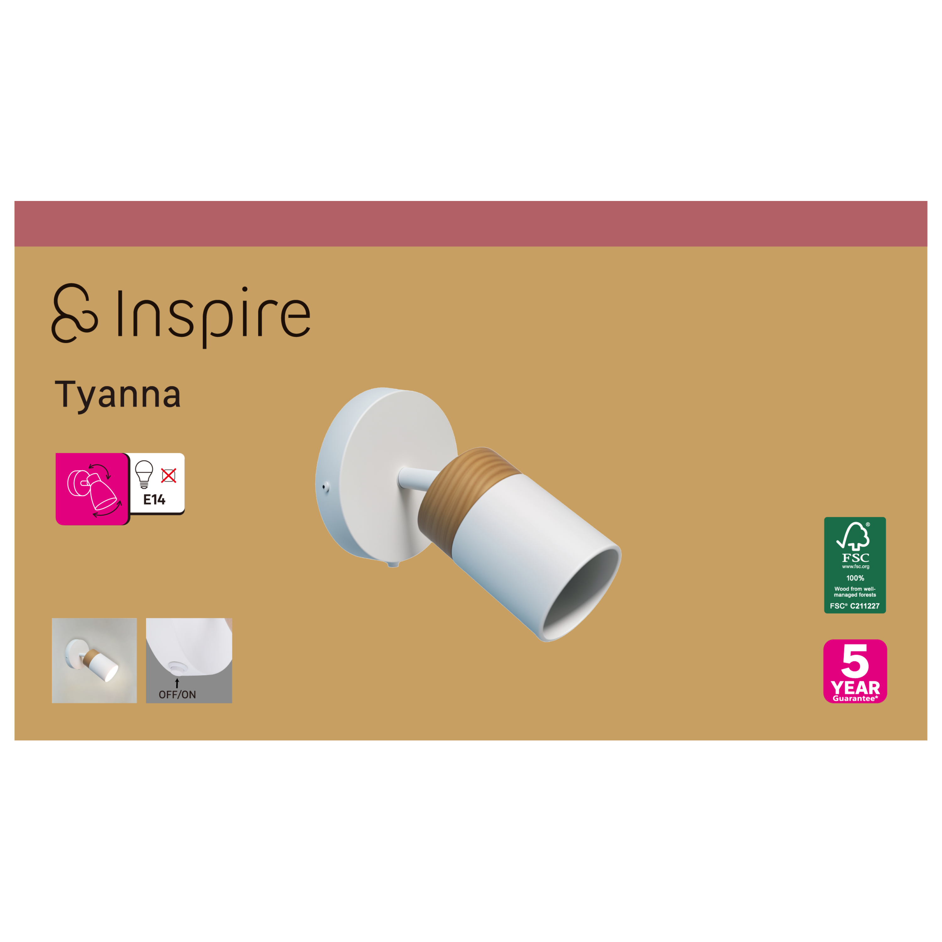 Foco 1L E14 8cm Tyanna branco - 7