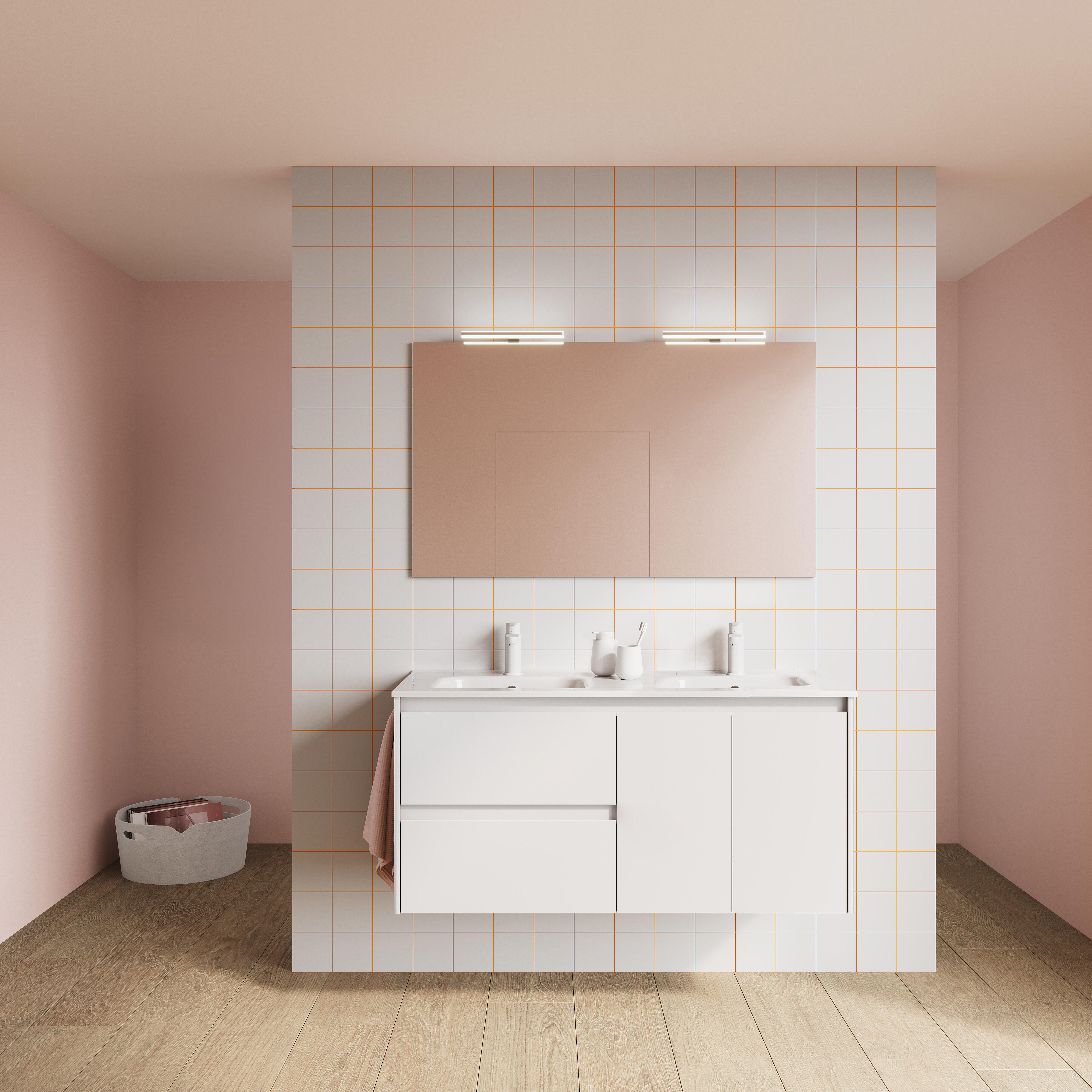 Mueble de baño con lavabo alfa blanco 120x45 cm