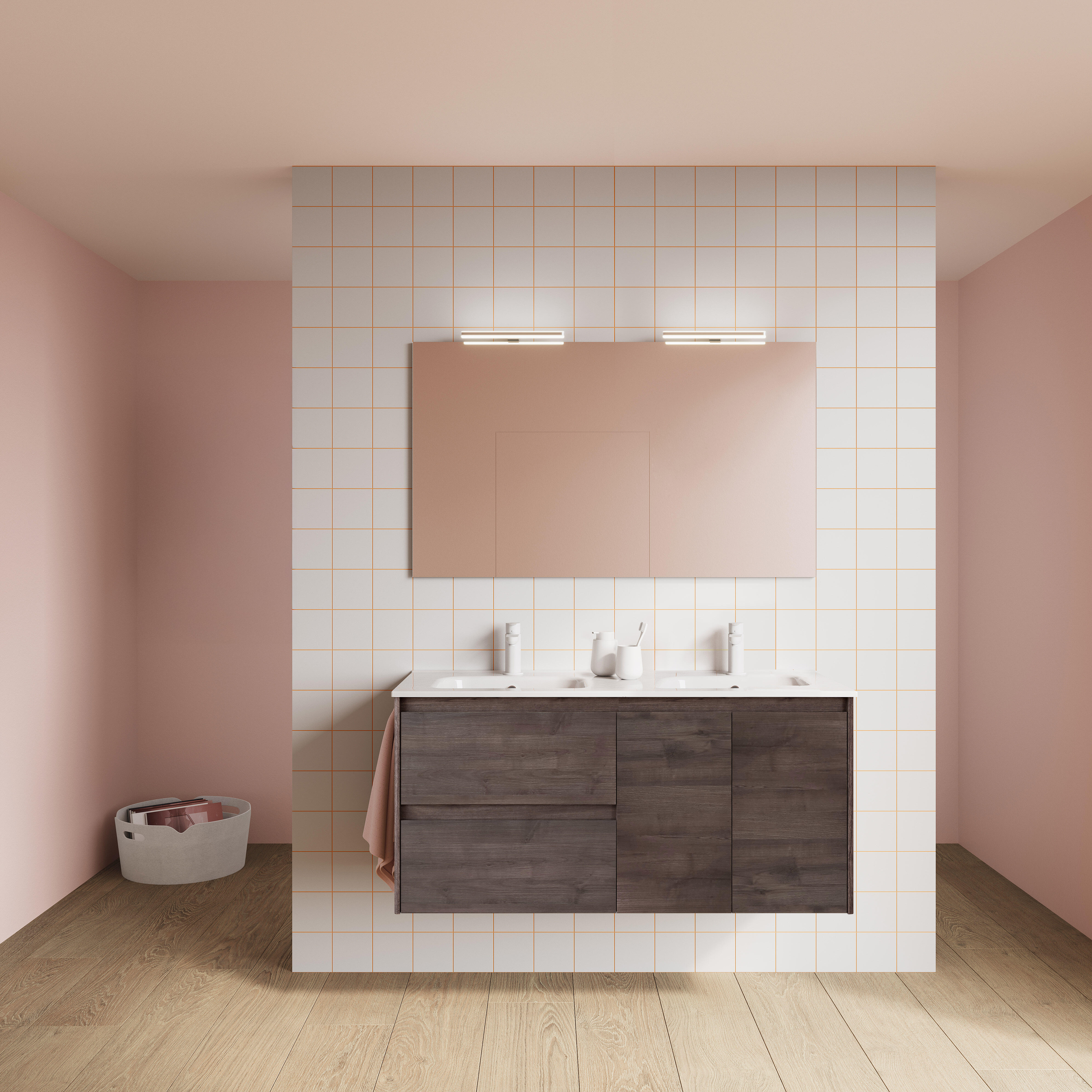 Mueble de baño con lavabo alfa fresno 120x45 cm
