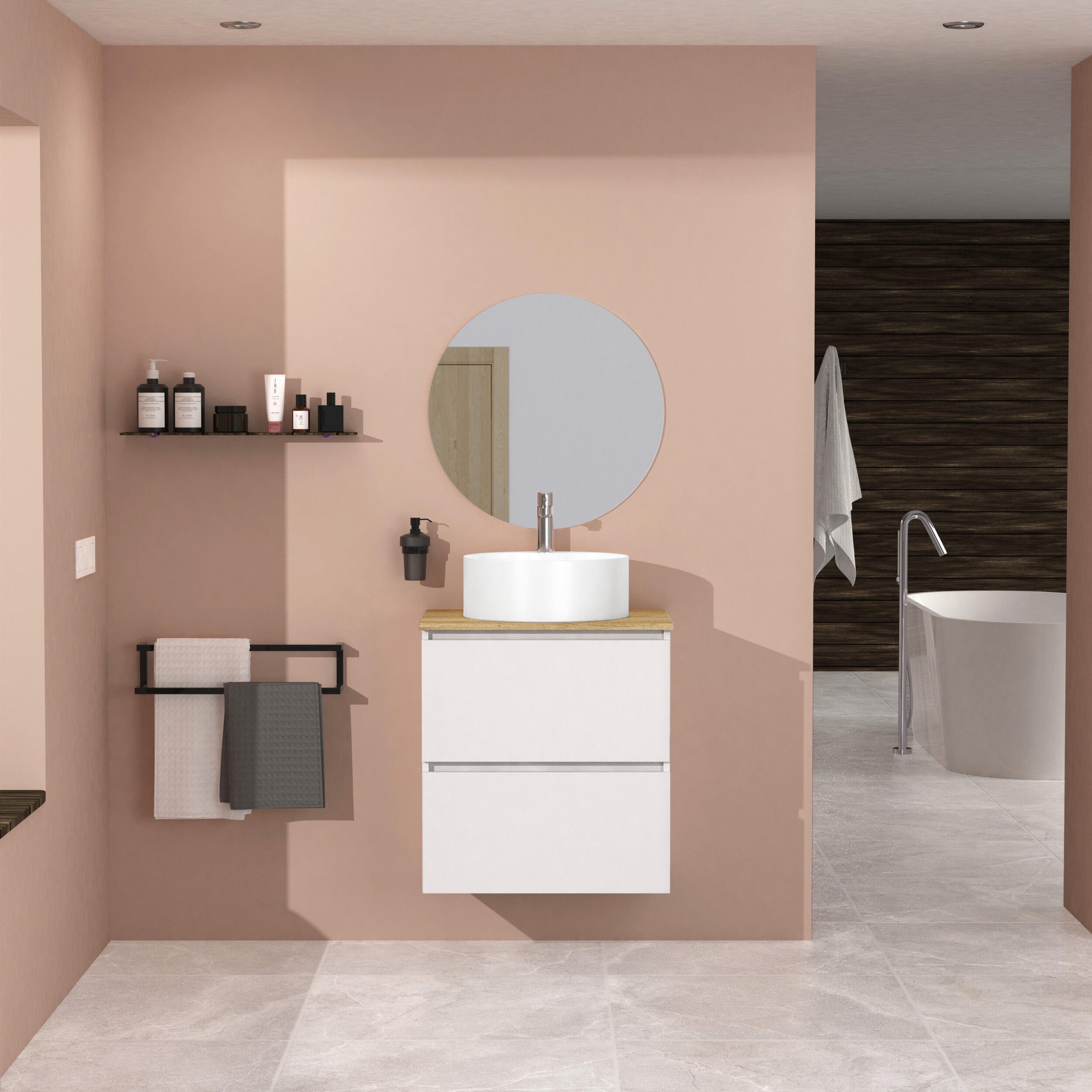 Mueble de baño con lavabo clara blanco 70x46 cm