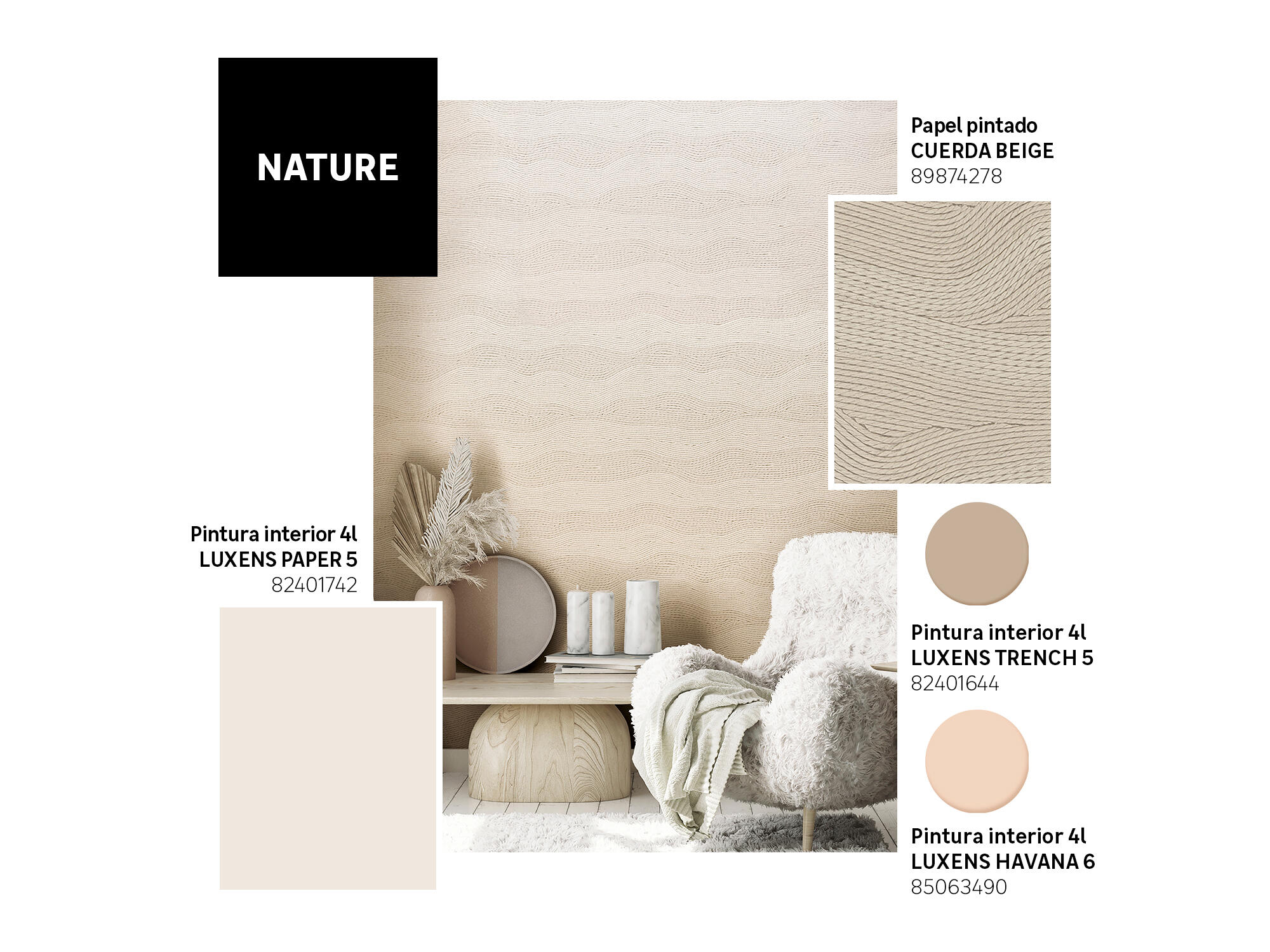 Papel pintado vinilo aplicación cola en pared Trampantojo Cuerda beige  MARBURG 53cmx10m lavable - 7
