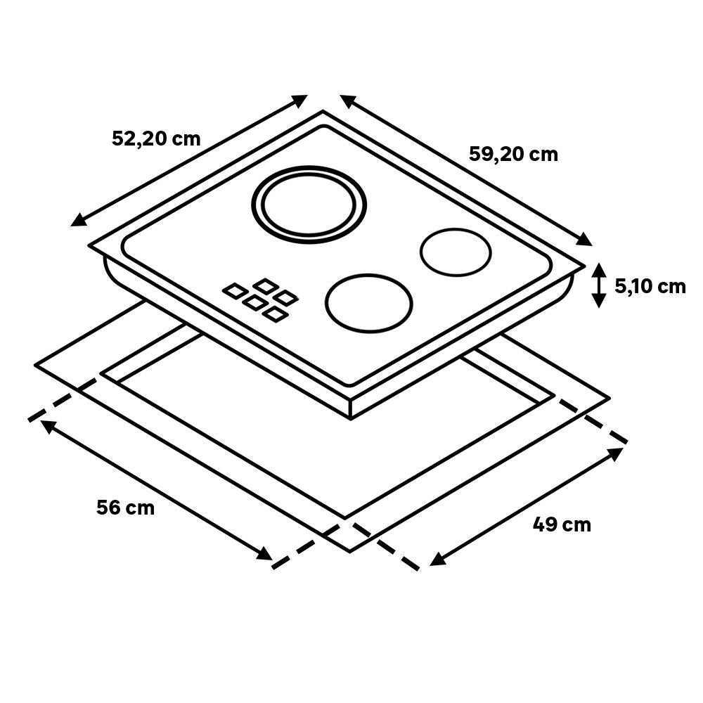Placa de inducción BALAY 3EB865FR con 3 zonas de cocción zona grande de 28cm 4600 W negro 60cm - 2