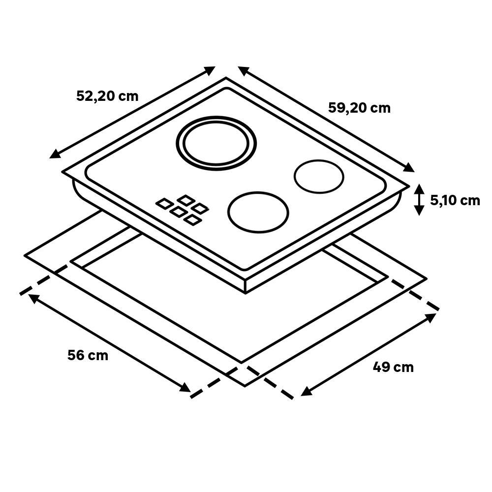 Placa de inducción BALAY 3EB967FR con 3 zonas de cocción zona grande de 30cm 7400 W negro 60cm - 2