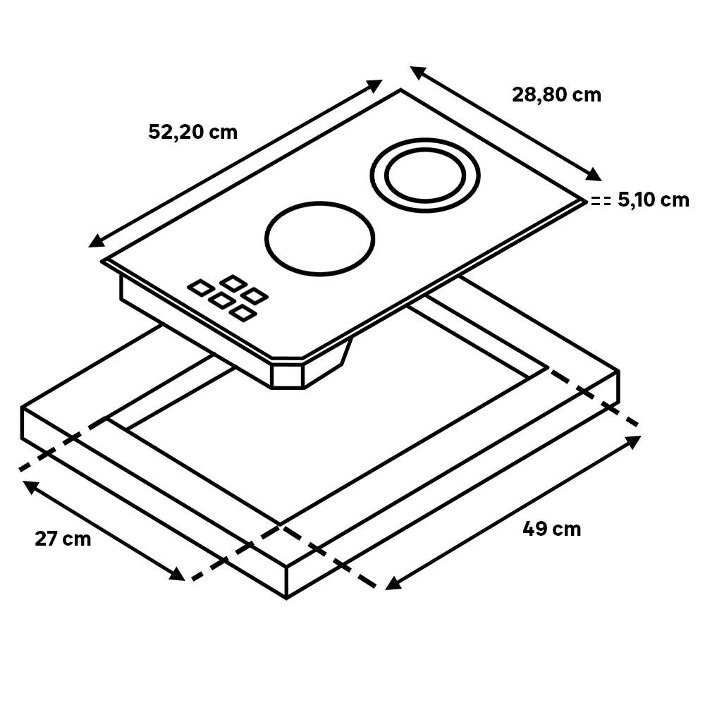 Placa de inducción BALAY 3EB930LQ con 2 zonas de cocción zona grande de 30cm y zona flex 3700 W negro 30cm - 2