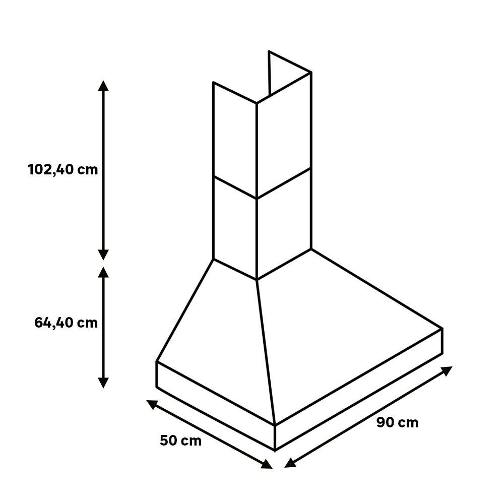 Campana decorativa FAGOR 3CFP-9050X IX con 3 velocidades 90 cm 381 m/h inox clase A - 2