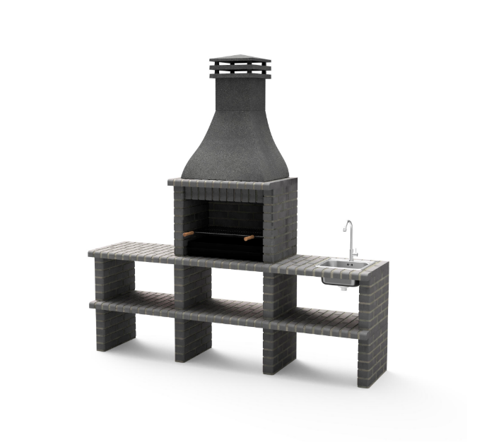 Barbacoa de obra movelar ladrillo madera y carbón barbacoa khiva recomendado para de 6 a 10 personas