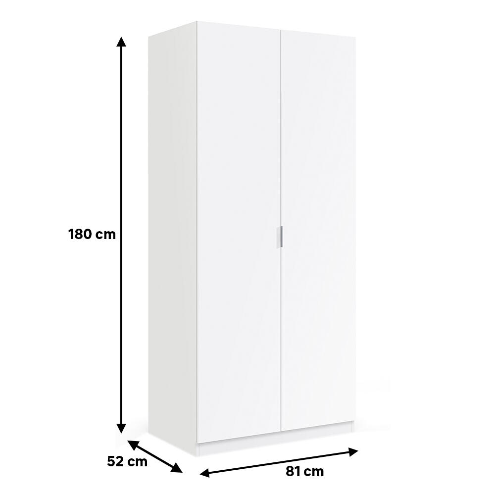 Armario puerta abatible Enea 81x180x52cm blanco - 2