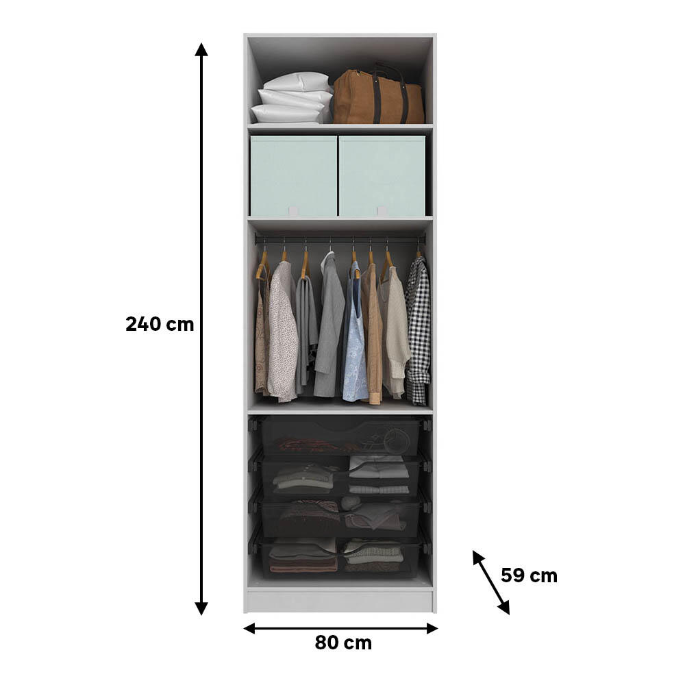 Composición nº55 Spaceo Home armario kit vestidor sin puertas