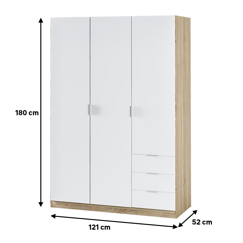 Armario puerta abatible Enea 121x180x52cm blanco - 2