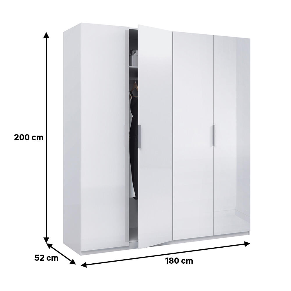 Armario puerta abatible Enea 180x200x52cm blanco - 2