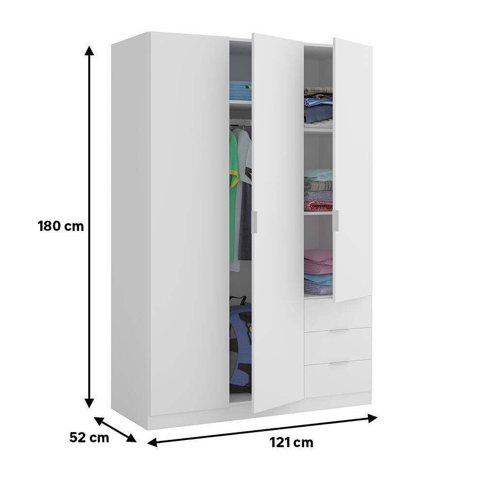 Armario puerta abatible Enea 121x180x52cm blanco - 2