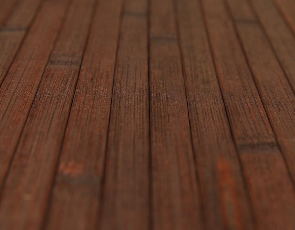Alfombra bambú Dubai 60x90cm tejido plano base antideslizante liso marrón chocolate - 4