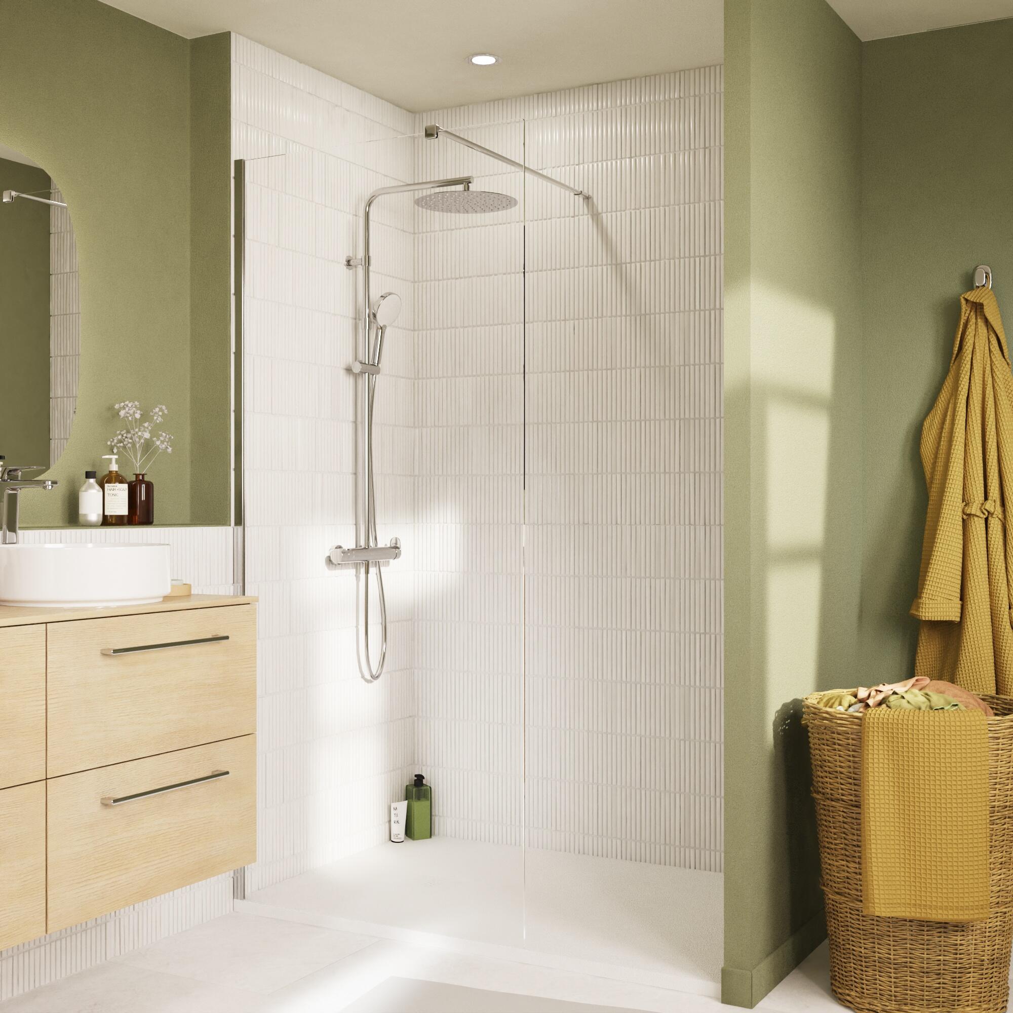 Mampara de ducha walk-in  Remix2 perfil cromo (86.5-88.5)x200 cm 8mm - 6