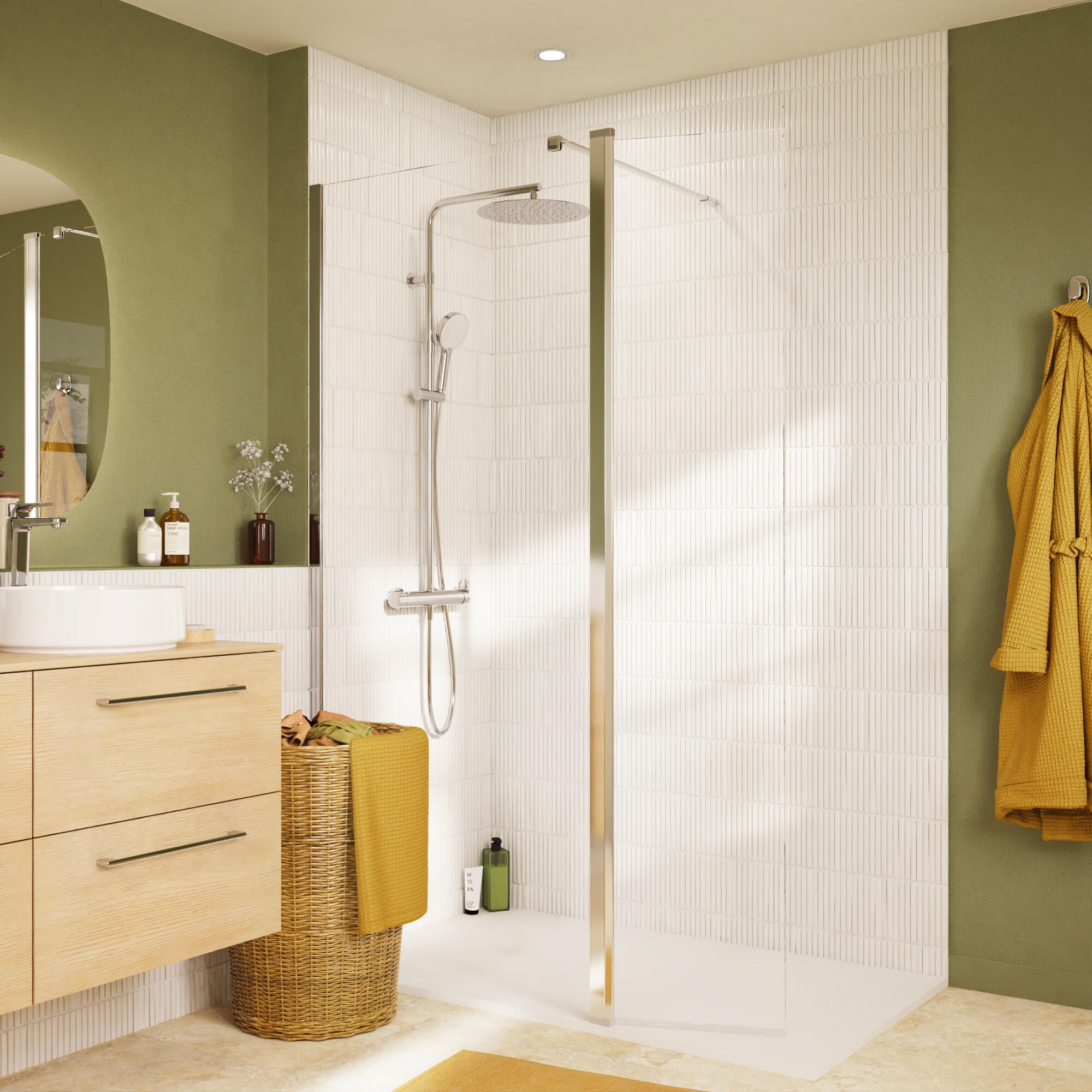 Defletor para painel de duche 40x200 cm transparente cromado Sensea Remix - 4