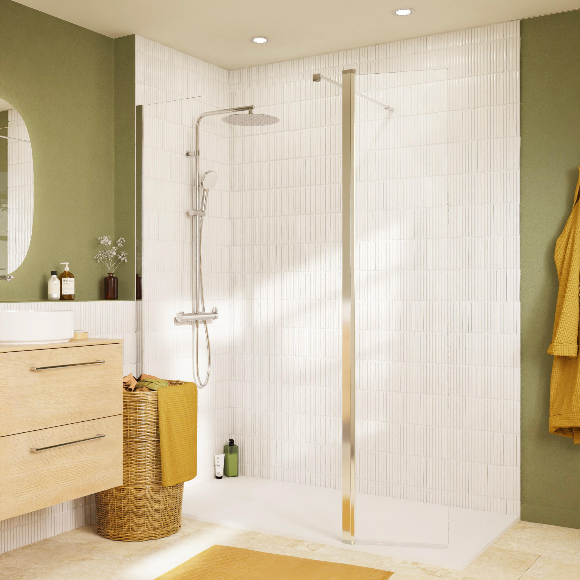 Defletor para painel de duche 40x200 cm transparente cromado Sensea Remix - 3