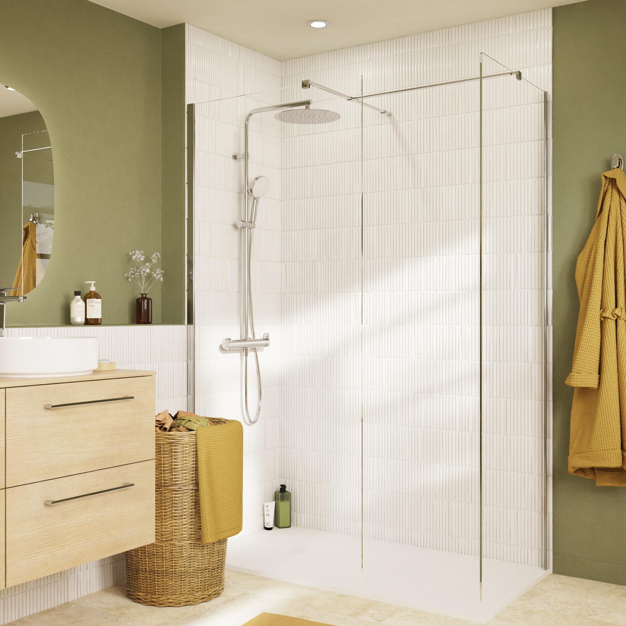 Mampara de ducha walk-in  Remix2 perfil cromo (86.5-88.5)x200 cm 8mm - 5