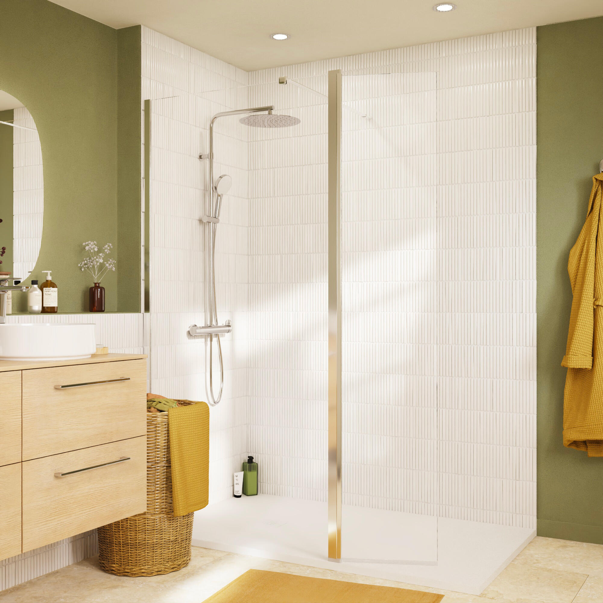 Mampara de ducha walk-in  Remix2 perfil cromo (116.5-118.5)x200 cm 8mm - 5