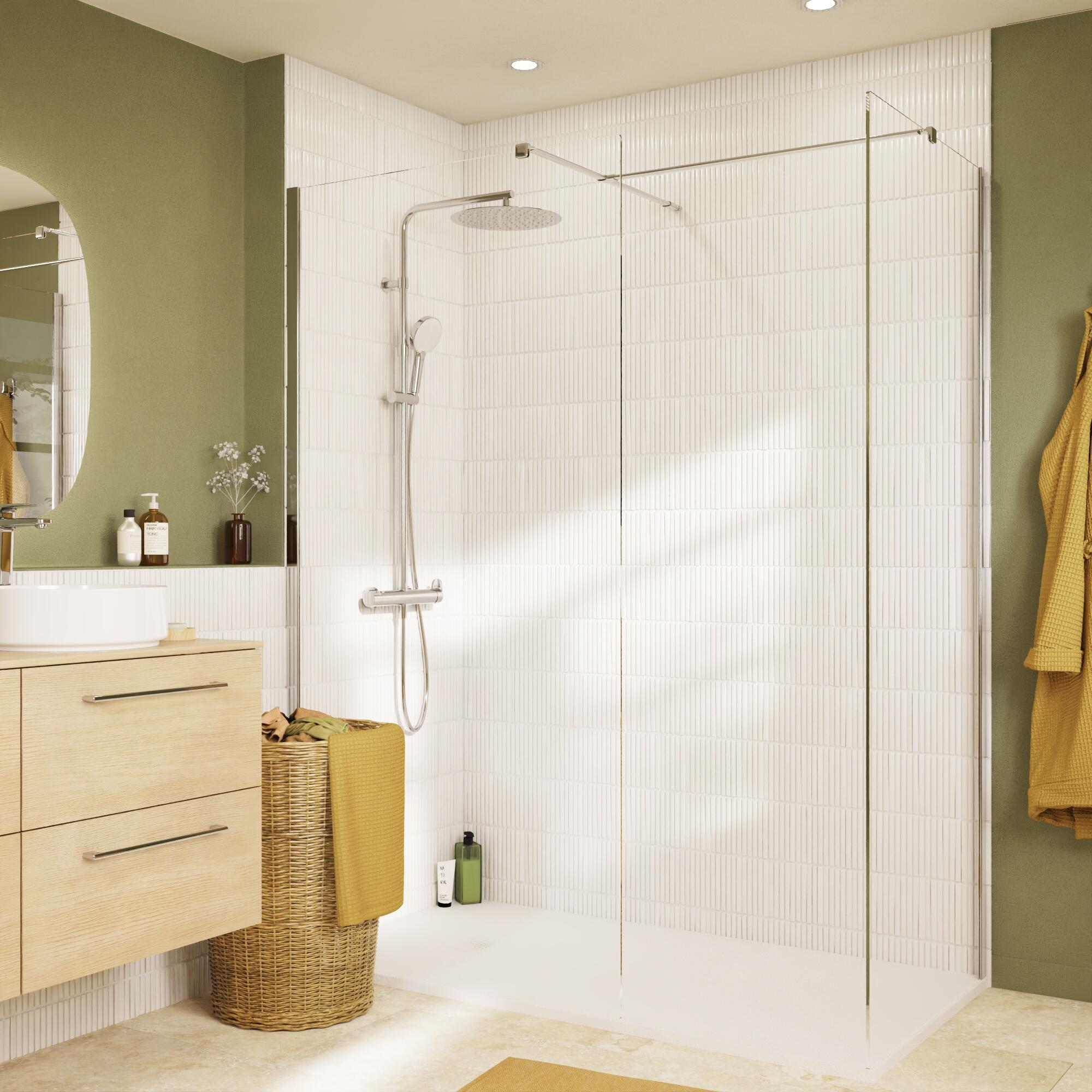 Receveur de douche extraplat, résine, blanc l.80 x L.160 cm, Remix - 2