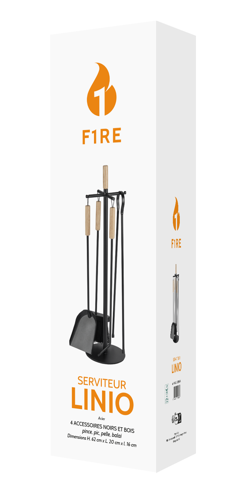Serviteur LINIO acier noir FIRE 002.20250n, 3 accessoires - 4