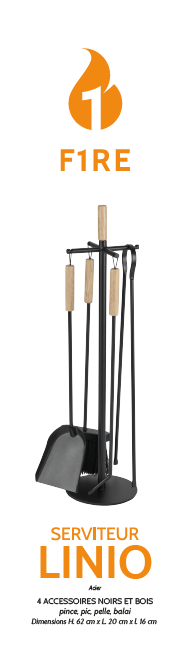 Serviteur LINIO acier noir FIRE 002.20250n, 3 accessoires - 3