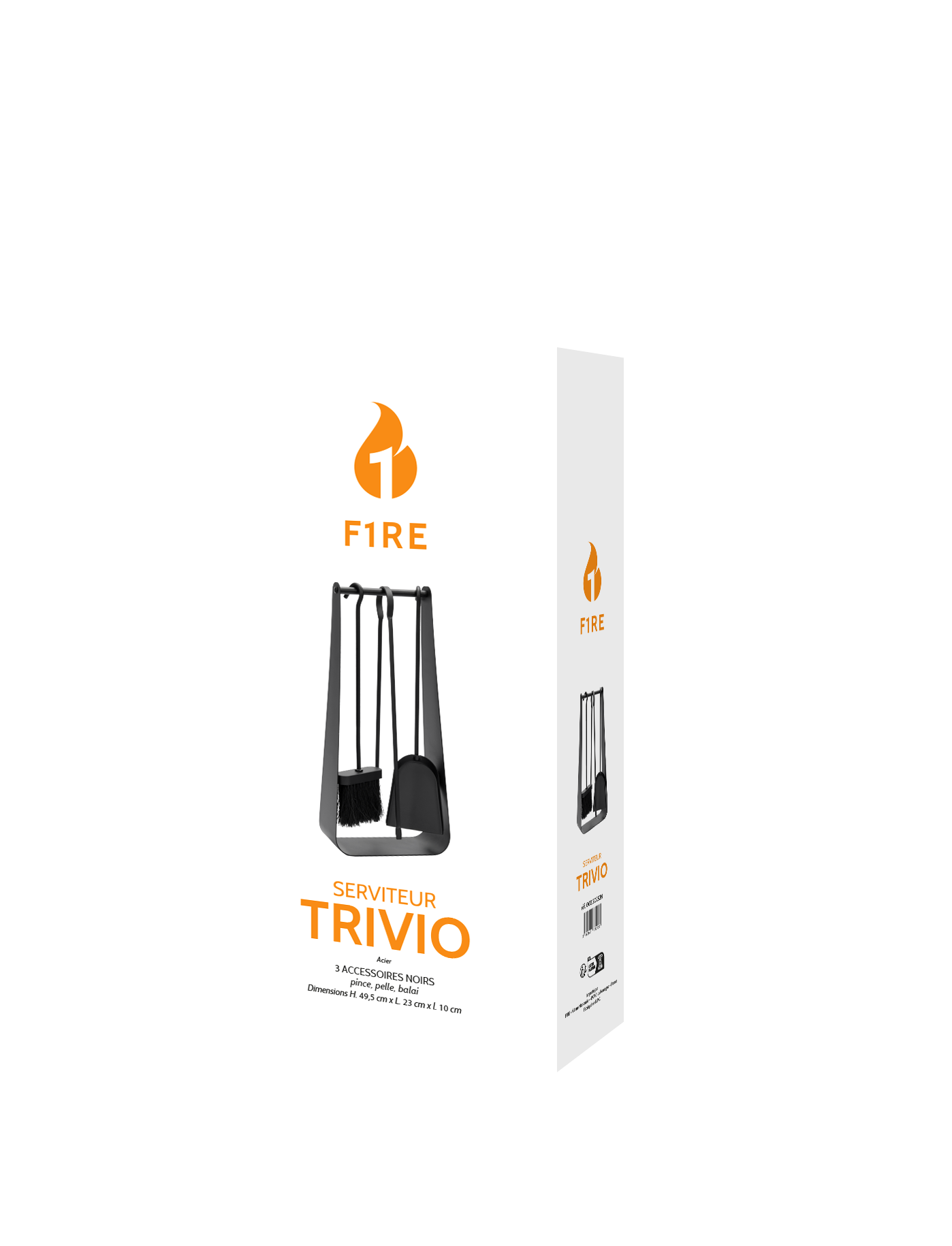 Serviteur TRIVIO acier noir FIRE 002.20252n, 3 accessoires - 2