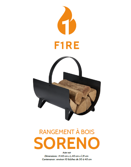 Range-bûche SORENO acier noir 005.1603rb FIRE - 3