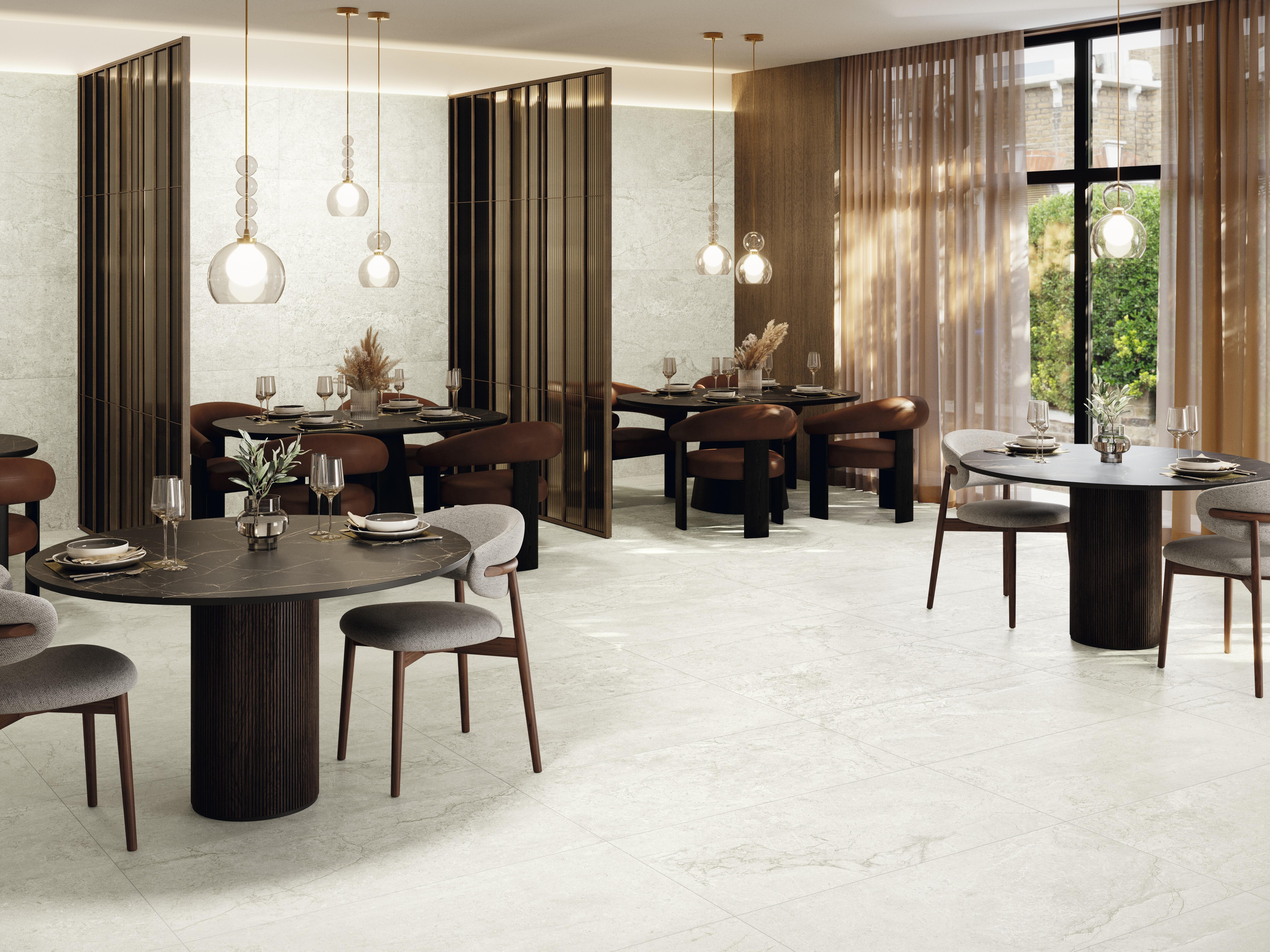 Suelo/azulejo porcelánico dumas perla deco efecto piedra, relieve perla 60x120 cm grespania