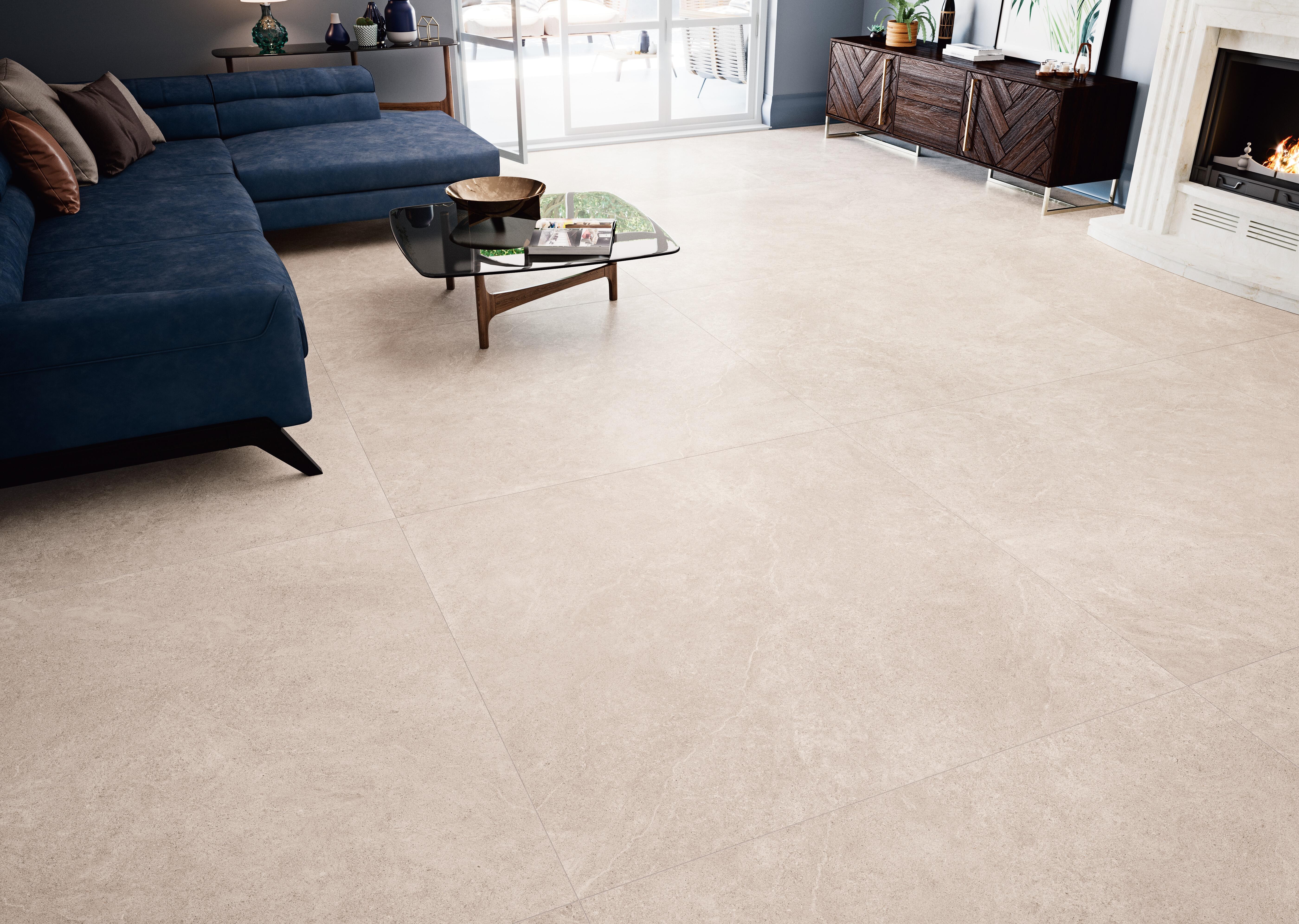 Suelo porcelánico arles efecto piedra arena 90x90 cm c3 grespania