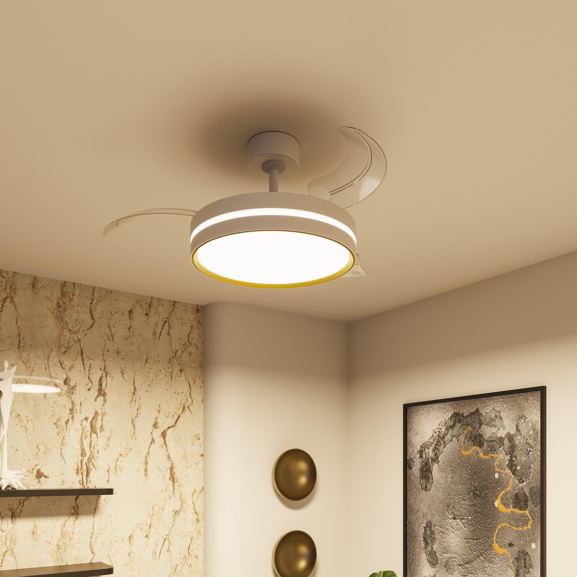Ventilador de techo con luz silencioso DC 30W con mando ø107 cm Selas ARTE CONFORT blanco luz CCT 3 aspas| 6 velocidades| modo verano/invierno| brisa| temporizador| recomendado de 13 a 20m² - 5