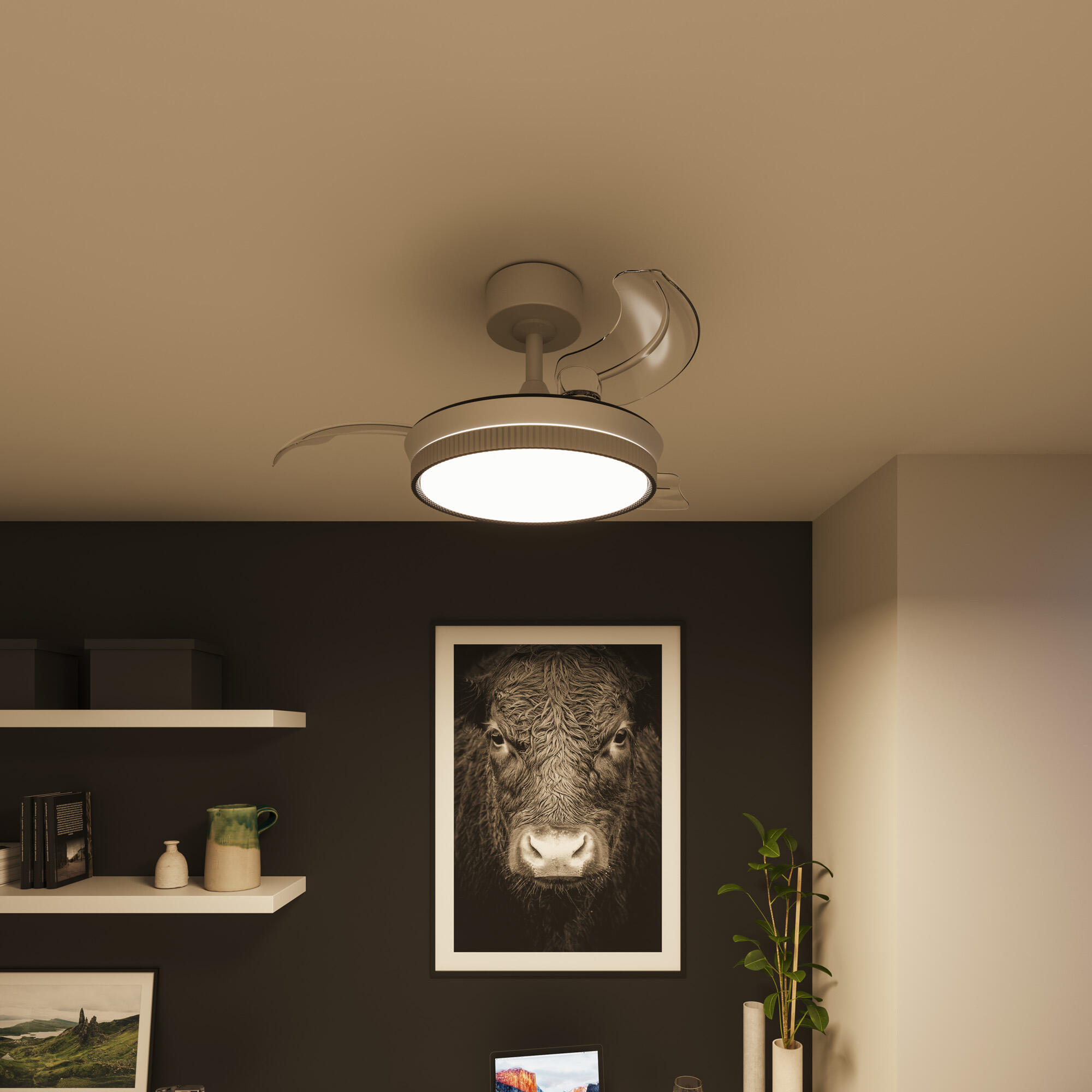 Ventilador de techo con luz silencioso DC Arte Confort Melos S blanco 91 cm - 5