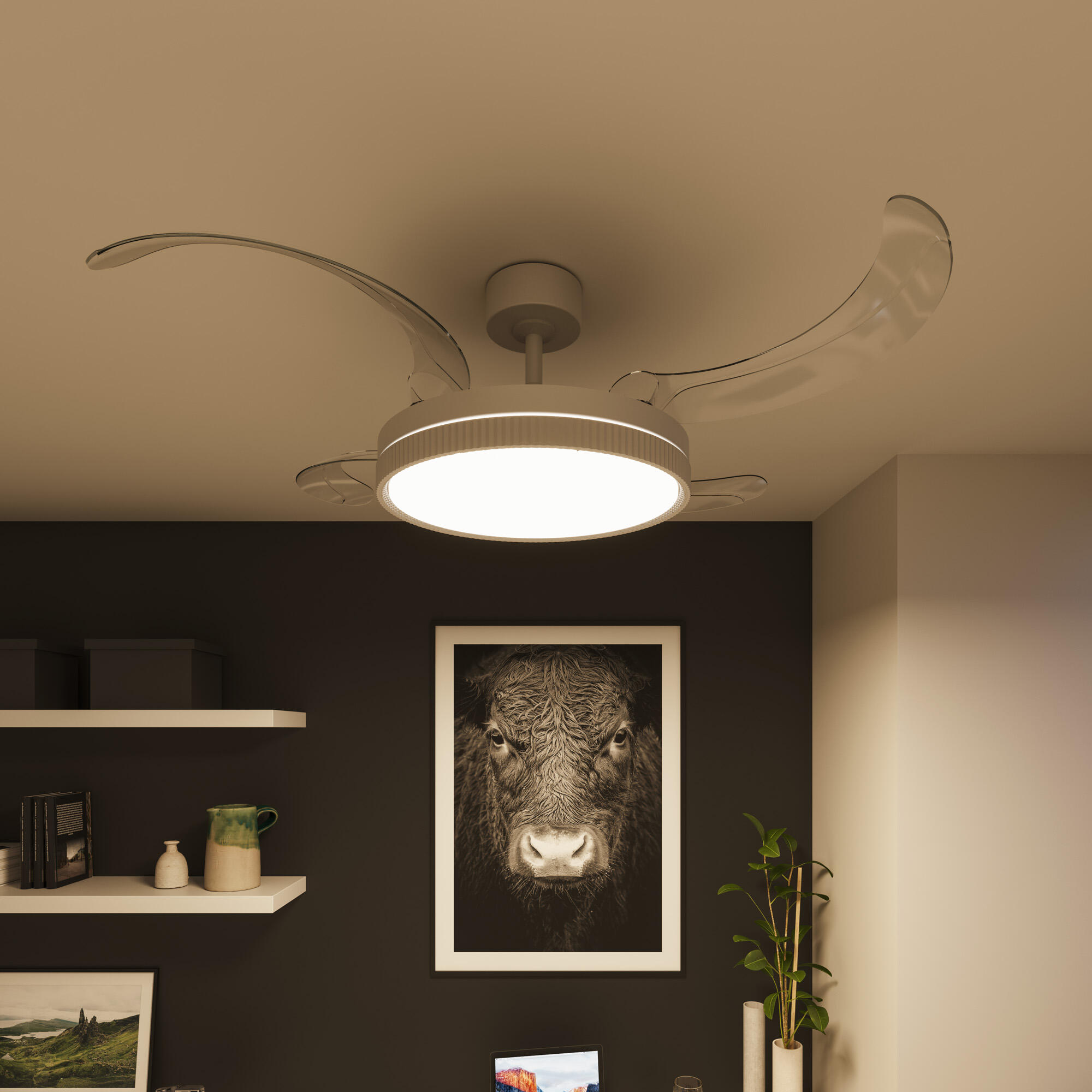 Ventilador de techo con luz silencioso DC 30W con mando ø122 cm Melos L ARTE CONFORT blanco luz CCT 4 aspas| 6 velocidades| modo verano/invierno| temporizador| brisa| recomendado de 13 a 20m² - 5