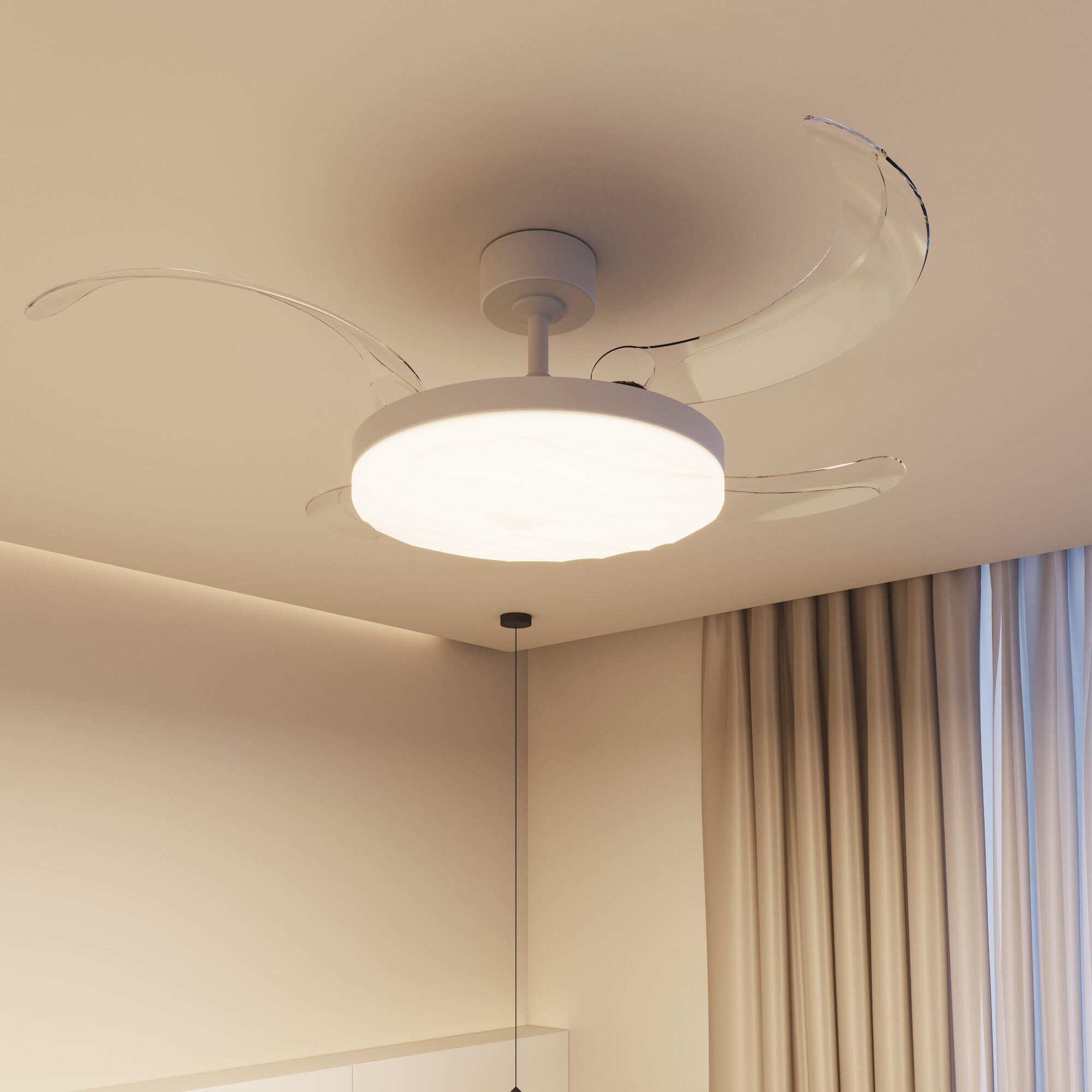 Ventilador de techo con luz silencioso DC 30W con mando ø122 cm Hyla L ARTE CONFORT blanco luz CCT 4 aspas| 6 velocidades| modo verano/invierno| temporizador| brisa| recomendado de 13 a 20m² - 5