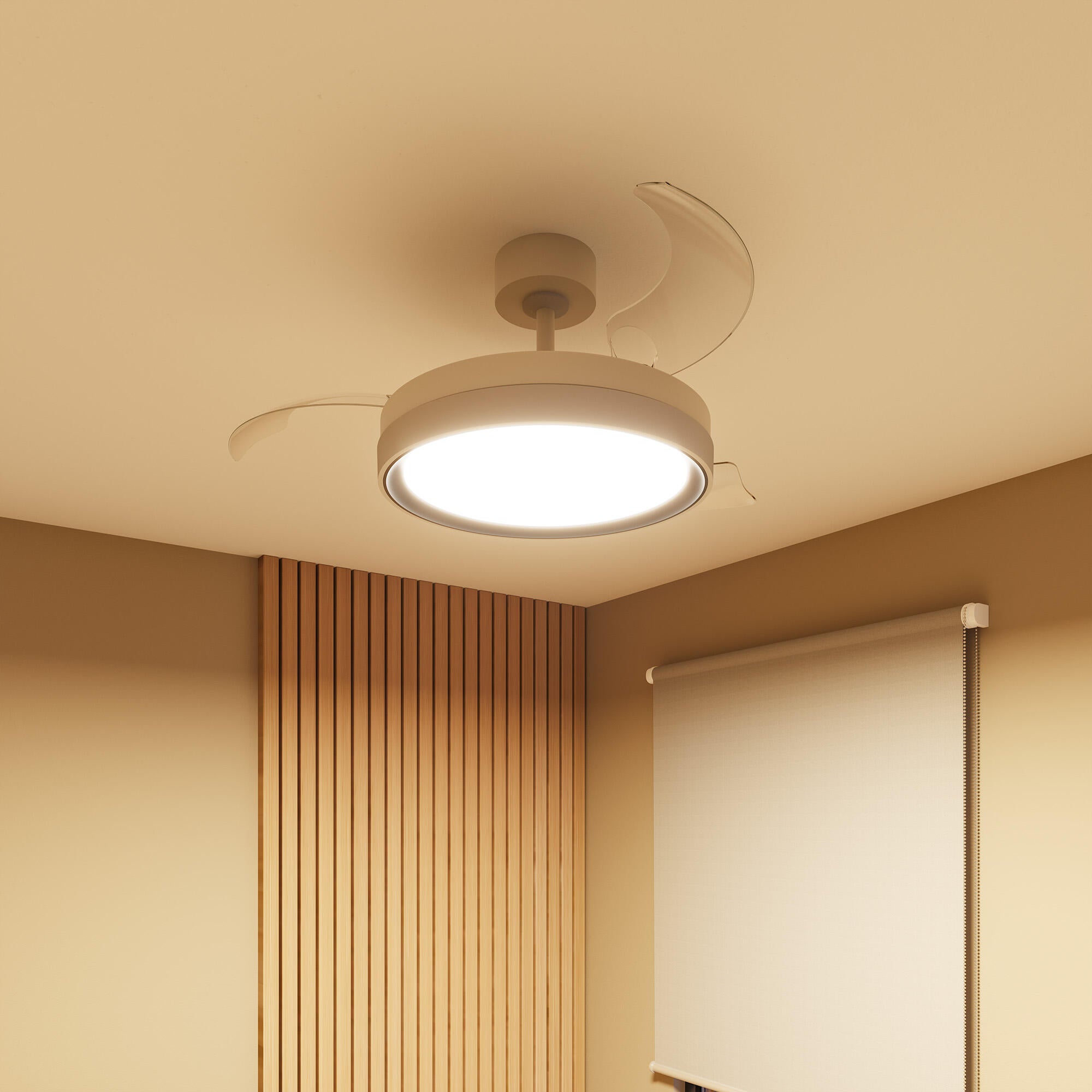 Ventilador de techo con luz silencioso DC Arte Confort Betel M blanco/negro 107 cm - 5