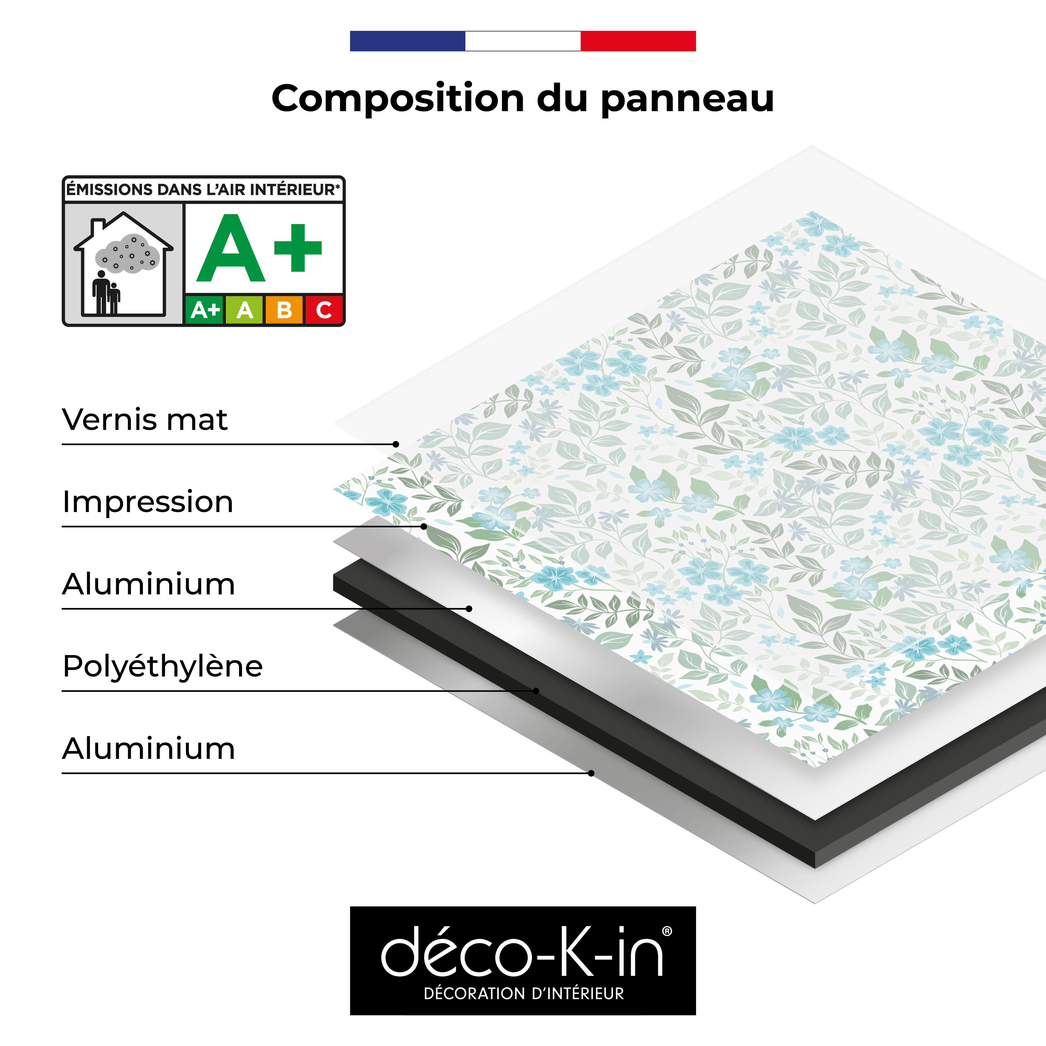 Panneau mural déco H.210 x l.100 cm liberty mat Liberty mat DECO K IN ...