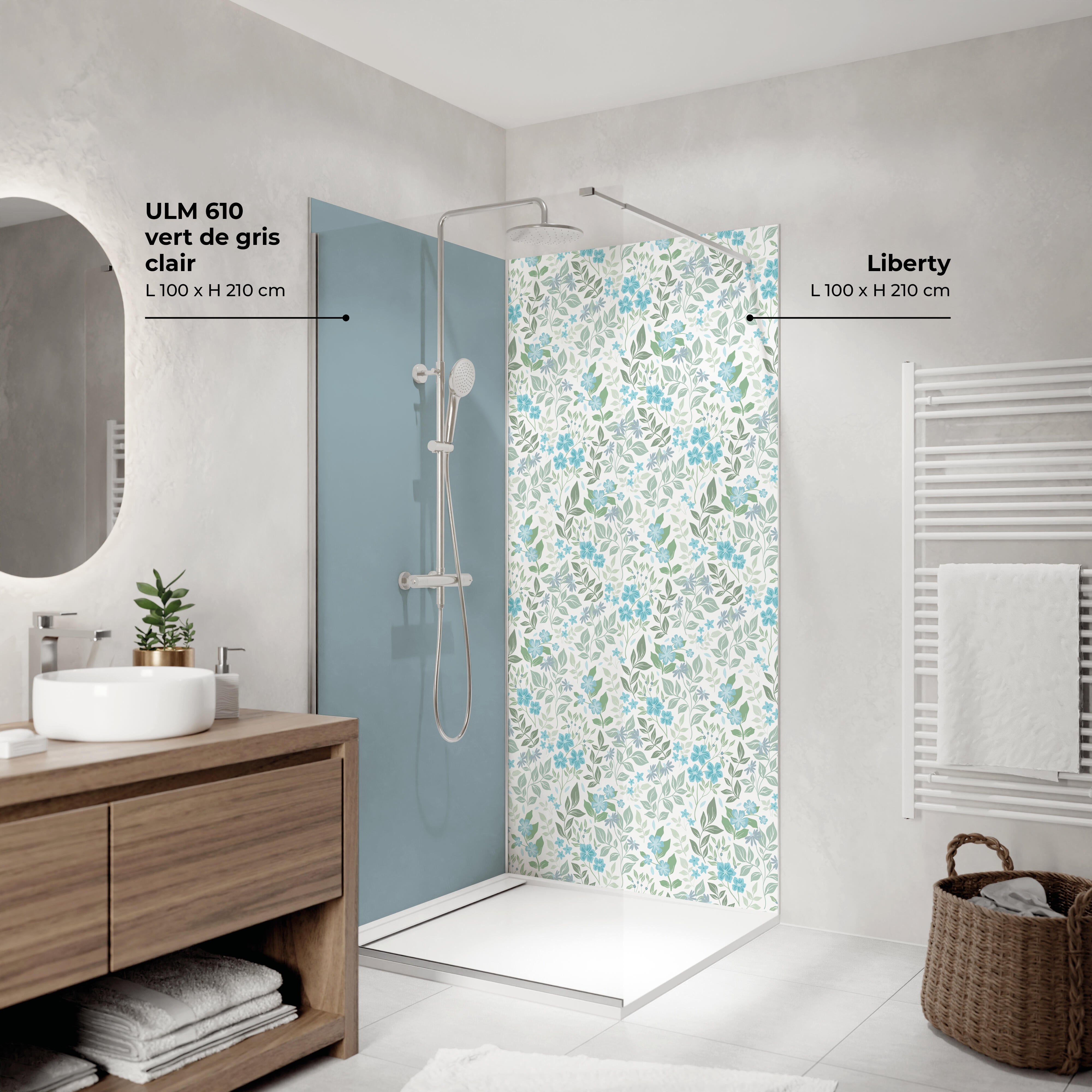Panneau mural déco H.210 x l.100 cm liberty mat Liberty mat DECO K IN ...
