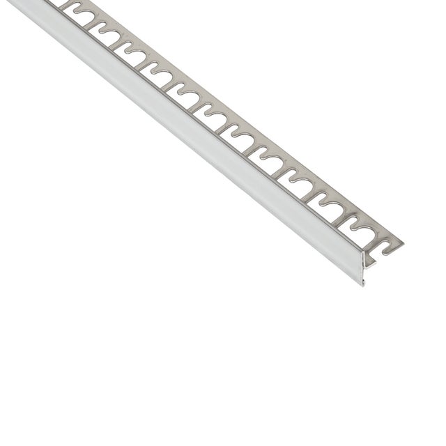 Profilo angolare esterno Protermstep in acciaio grigio lucido Sp 15mm x L 2.5 cm x L 2.7 m