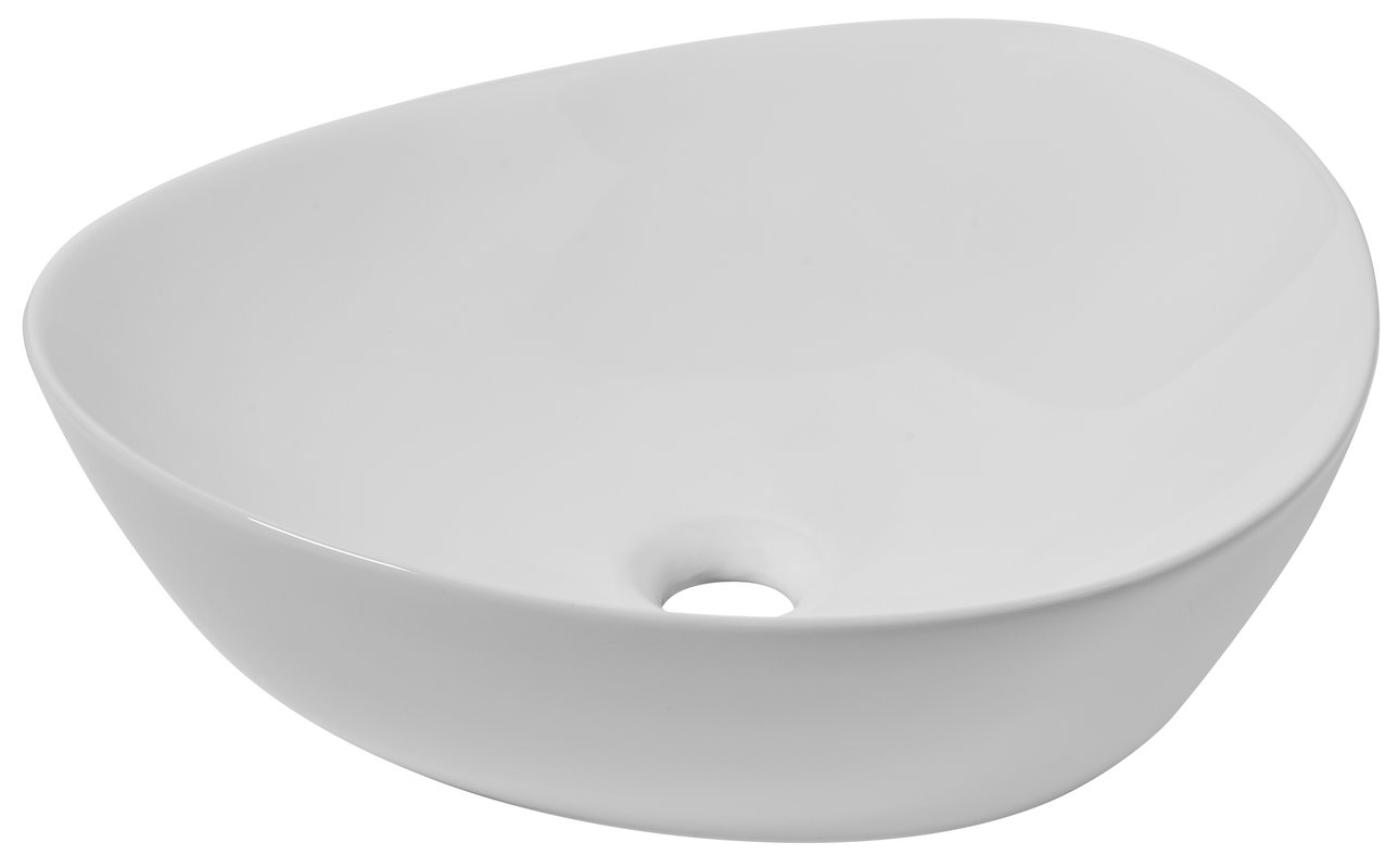 Umywalka ceramiczna nablatowa Vera Glossy White 46x42 cm