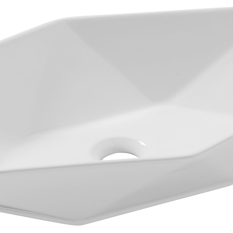 Umywalka ceramiczna nablatowa Prisa Glossy White 56x37 cm