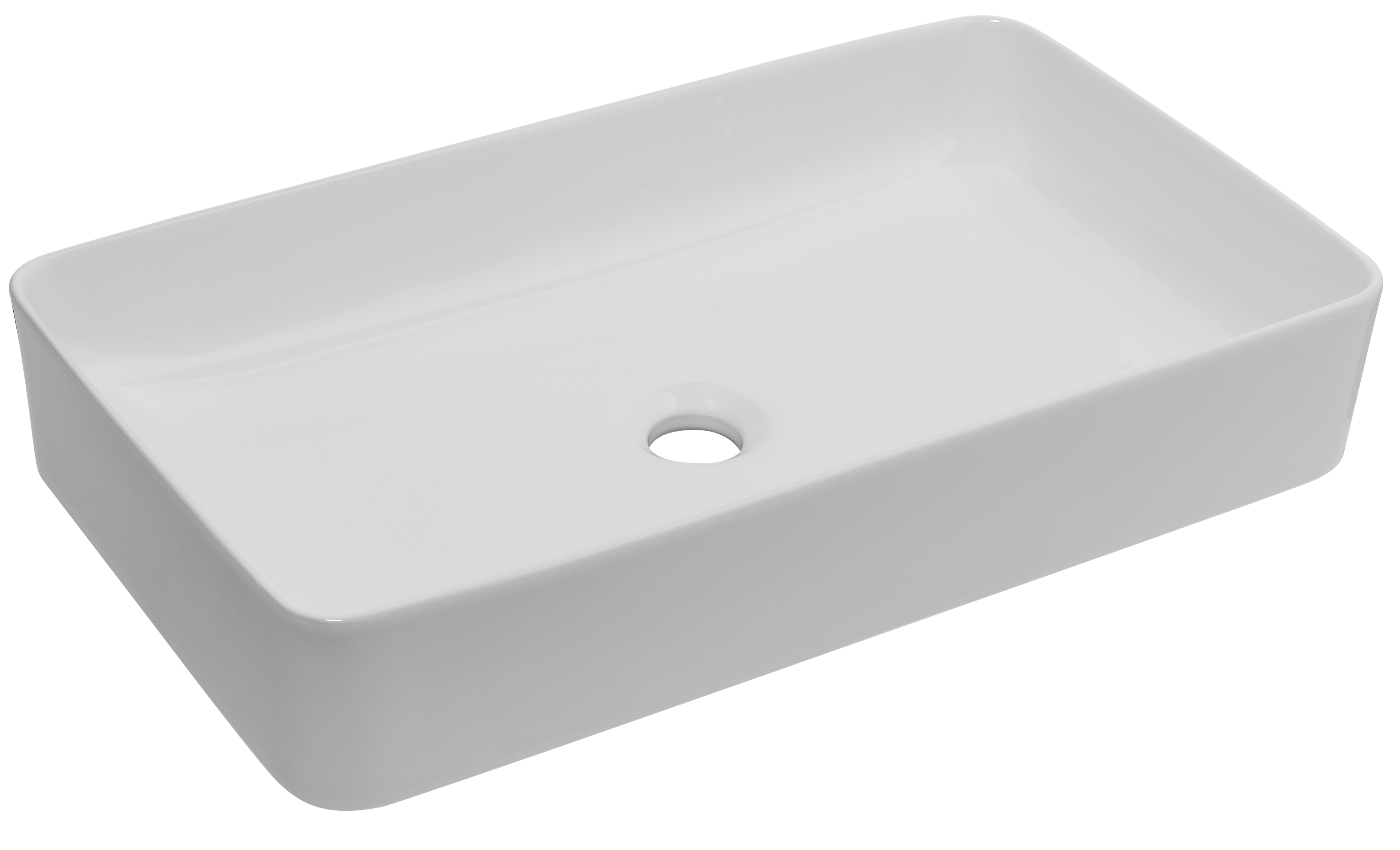 Umywalka ceramiczna nablatowa Peras Glossy White 61x36 cm