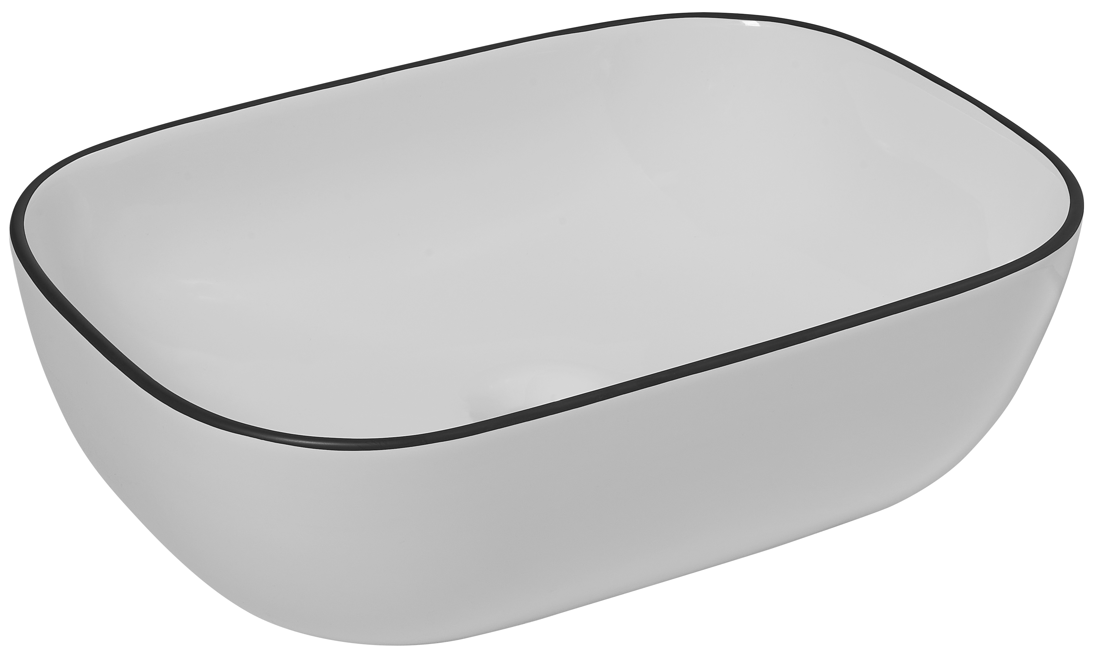 Umywalka ceramiczna nablatowa Menza Glossy White with Black Edge 48x39 cm