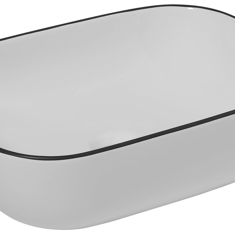 Umywalka ceramiczna nablatowa Menza Glossy White with Black Edge 48x39 cm