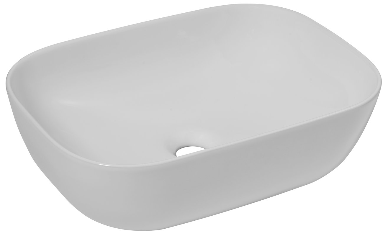 Umywalka ceramiczna nablatowa Duquesa Glossy White 45x32 cm