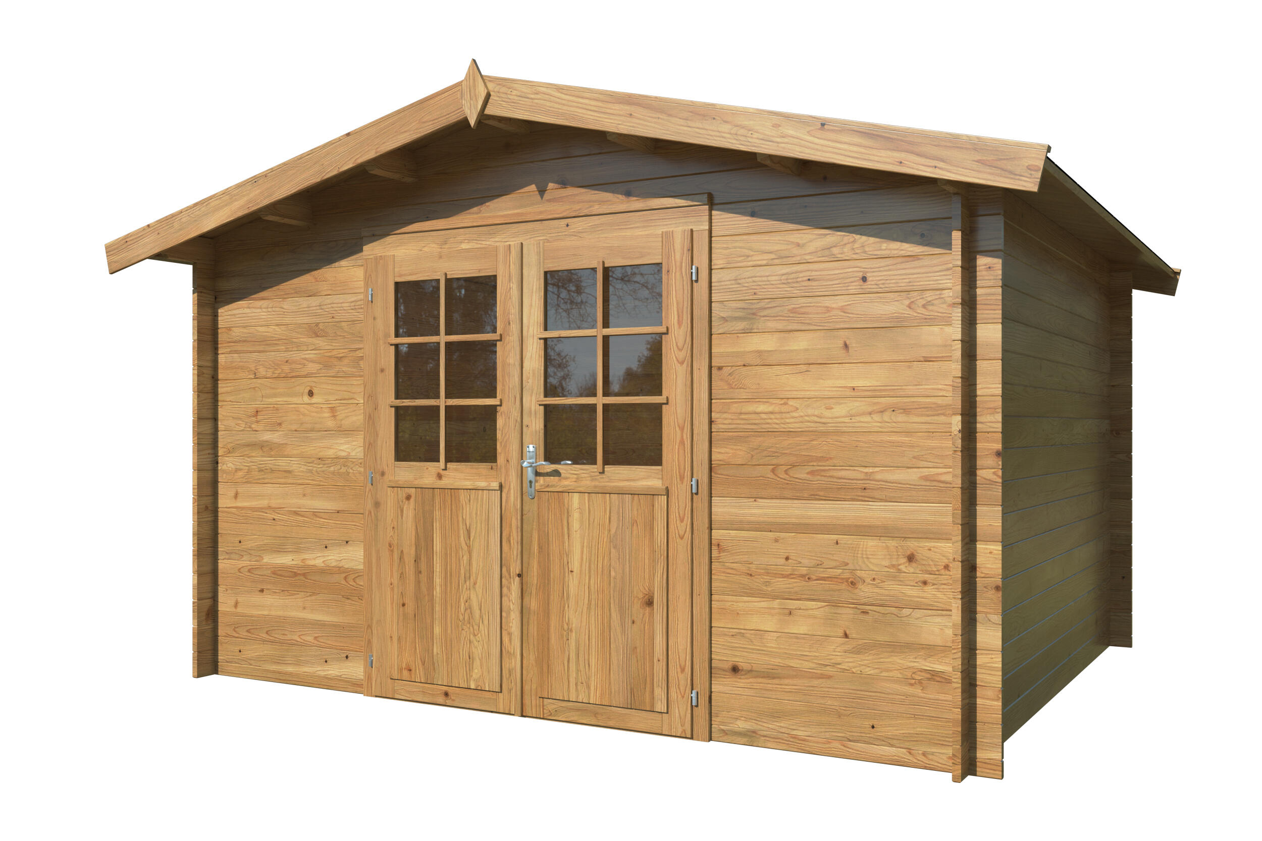 Caseta de madera Valentine de 329x235x394 cm y 13 m2 con 28 mm espesor y doble puerta abatible PALMAKO - 5