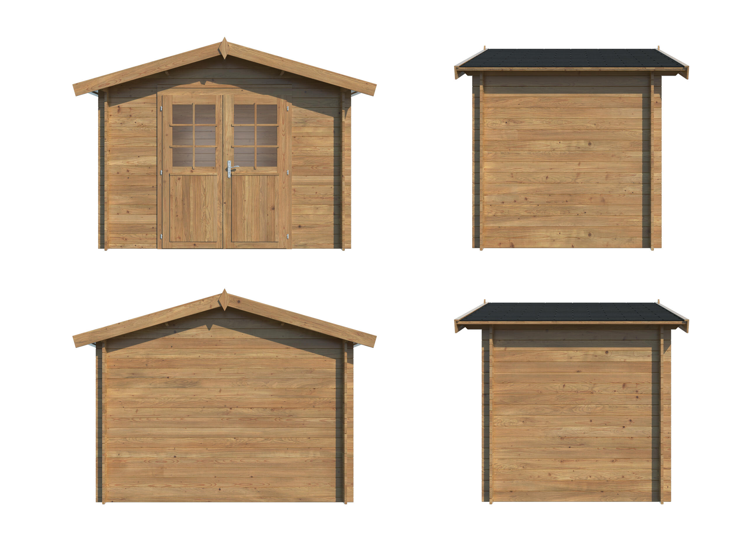 Caseta de madera Valentine de 233x235x332 cm y 7.36 m2 con 28 mm espesor y doble puerta abatible PALMAKO - 5