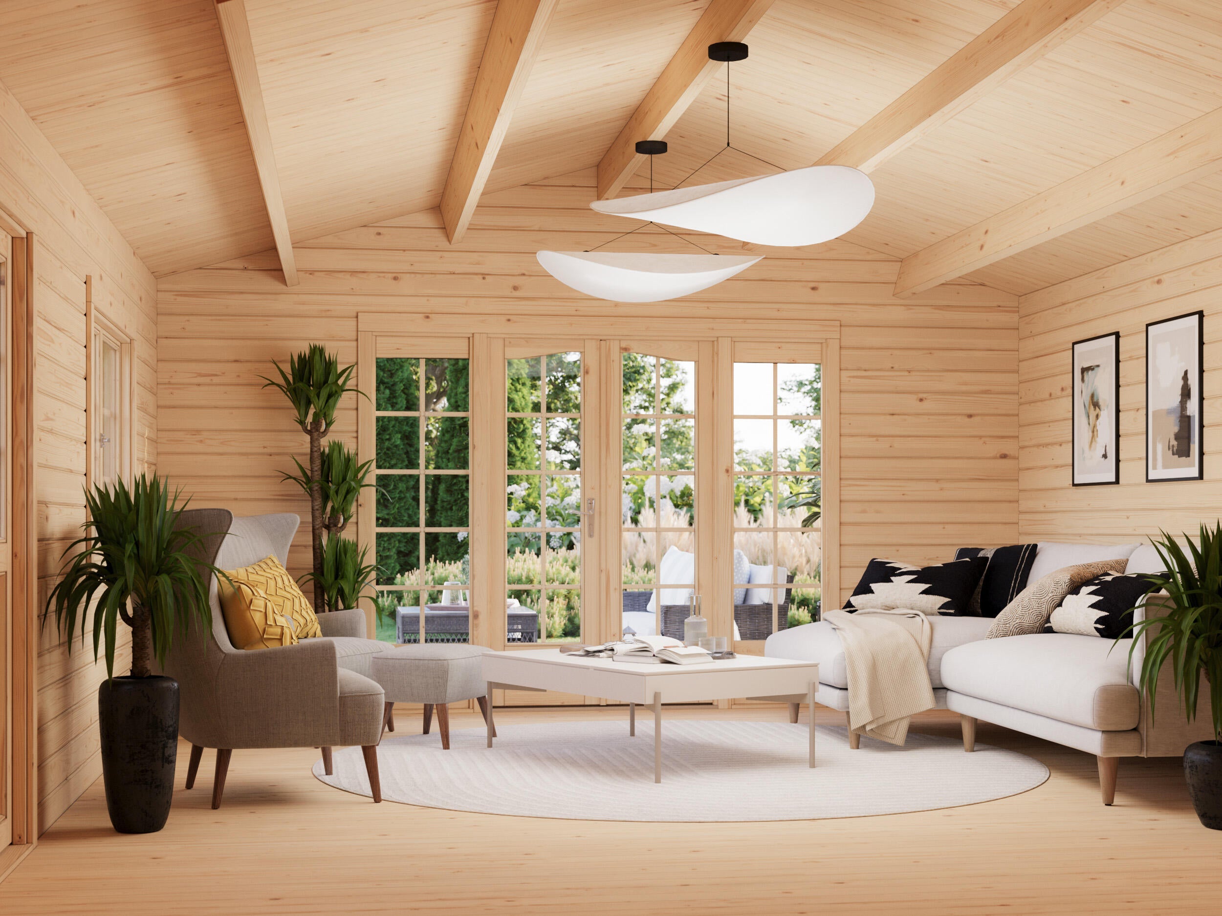 Caseta de madera CASETA IRENE 23,9 M2 de 602x287x514 cm y 30.94 m2 con 44 mm espesor y doble puerta PALMAKO - 8