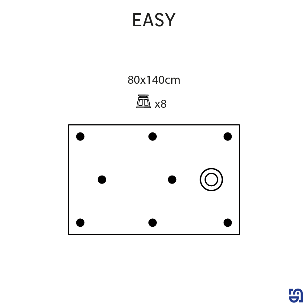Base de duche Resina 140x80 cm branco mate Sensea Easy V2 - 6