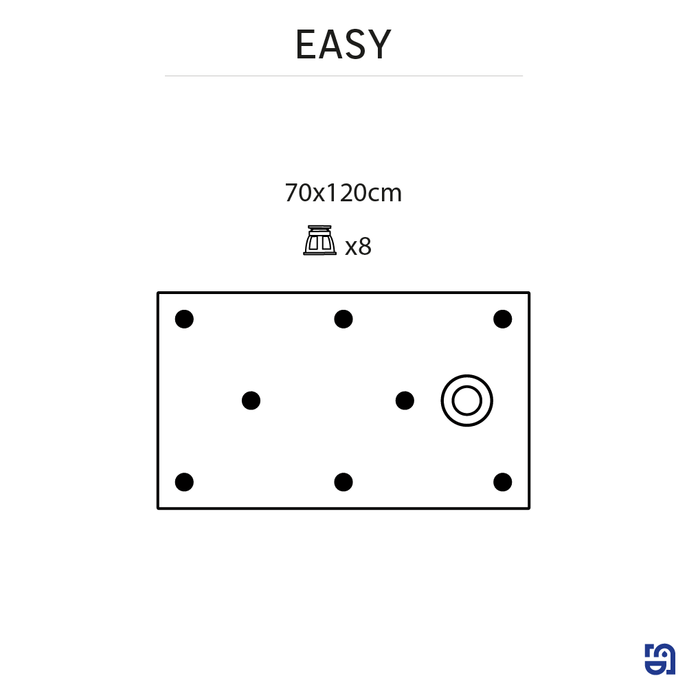 Base de duche Resina 120x70 cm branco mate Sensea Easy V2 - 6