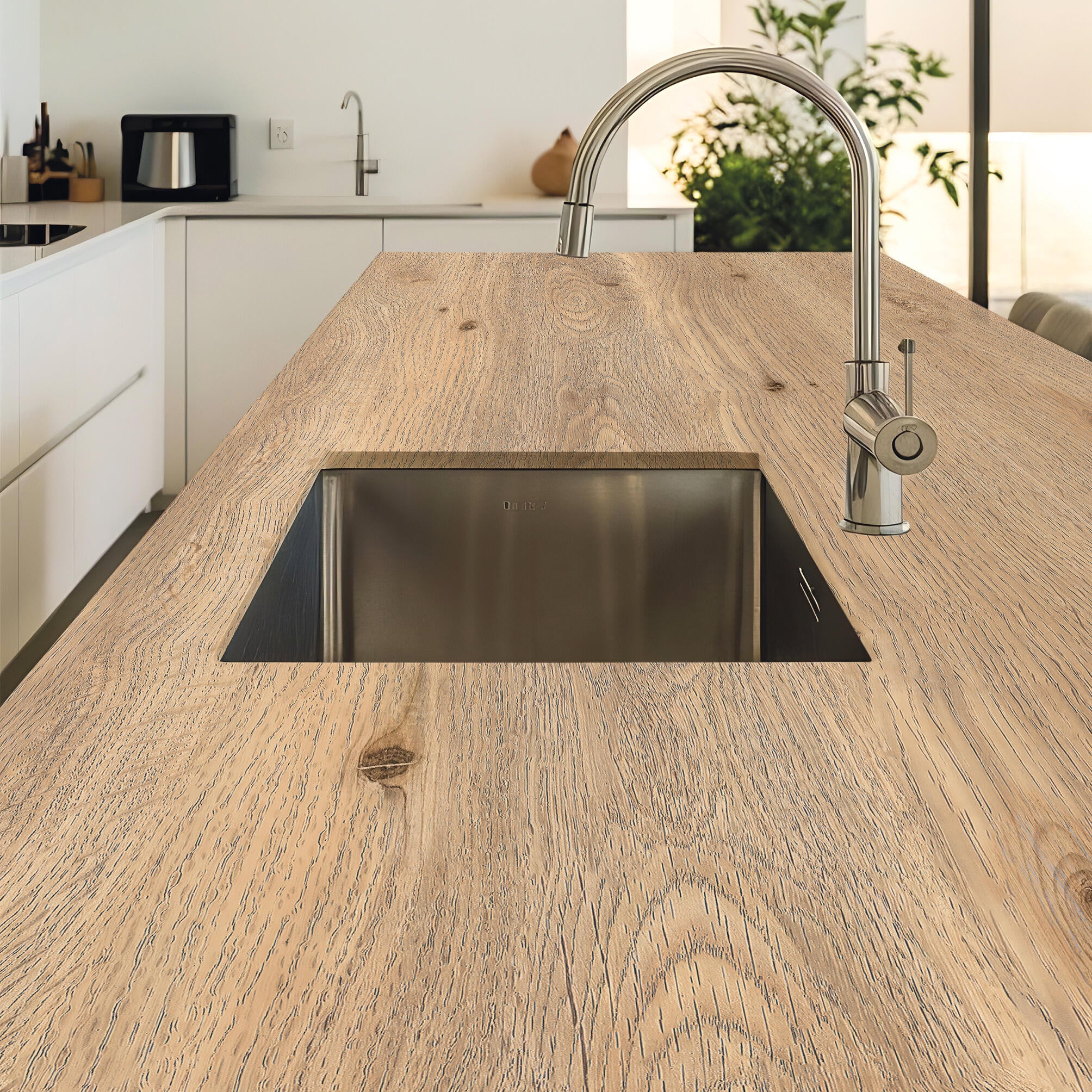 Rolo vinílico adesivo bancada cozinha Oak madeira mate 65cm x 2m natural - 15